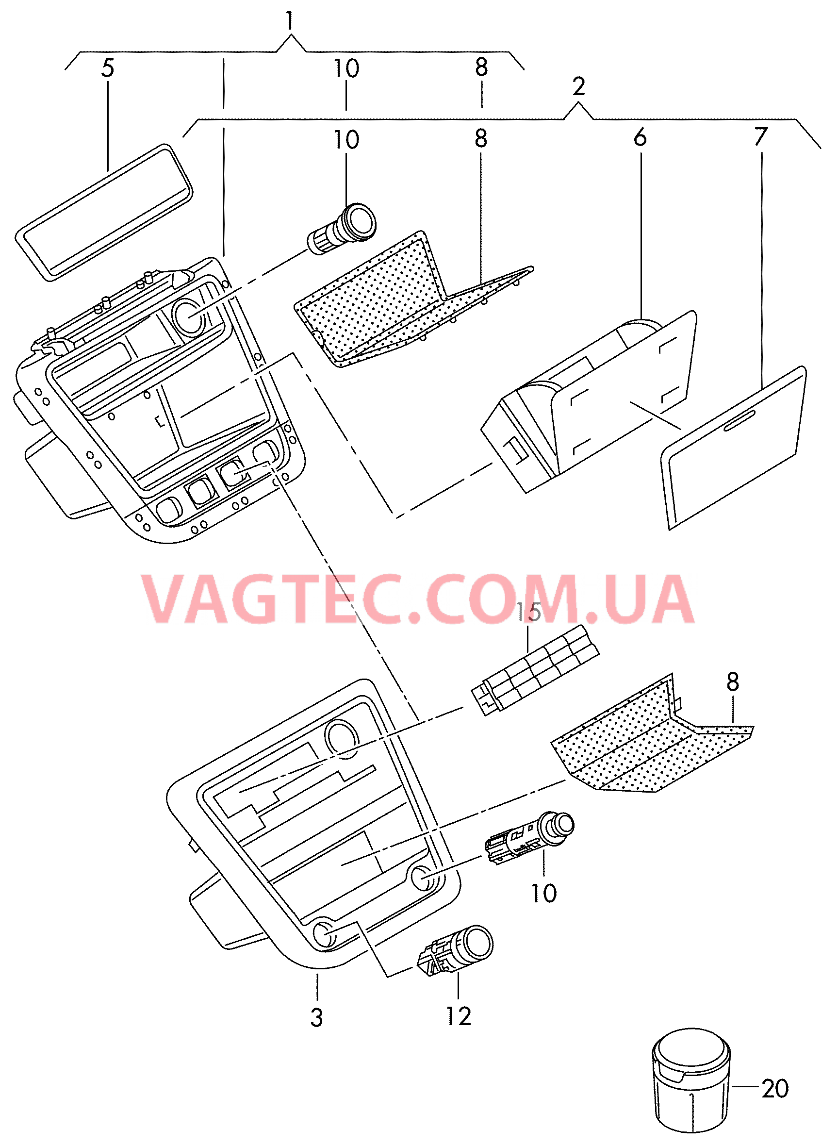 Пепельница Вещевое отделение  для VOLKSWAGEN Tiguan 2012