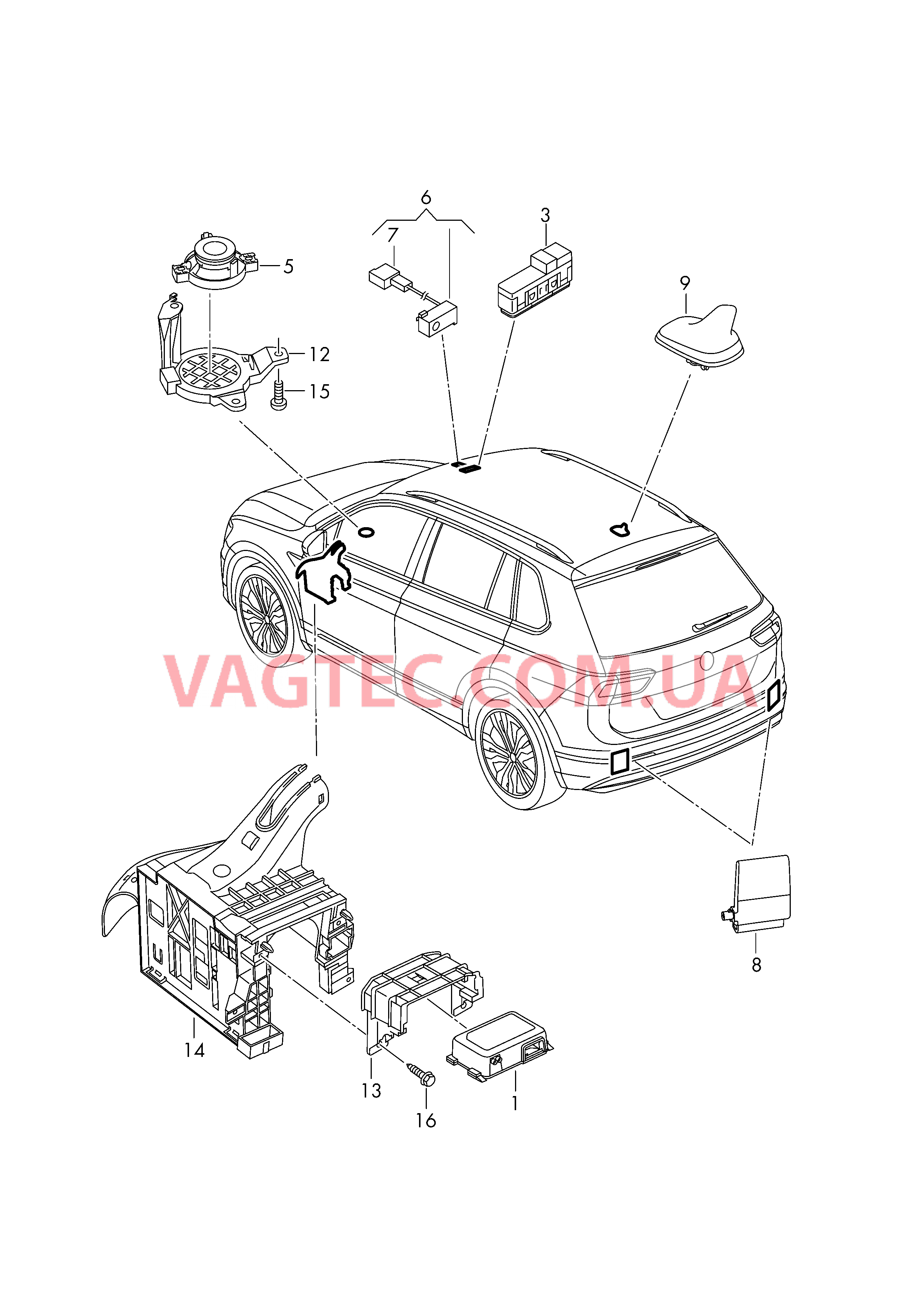 Блок управления онлайн-сервисов  для VOLKSWAGEN Tiguan 2019