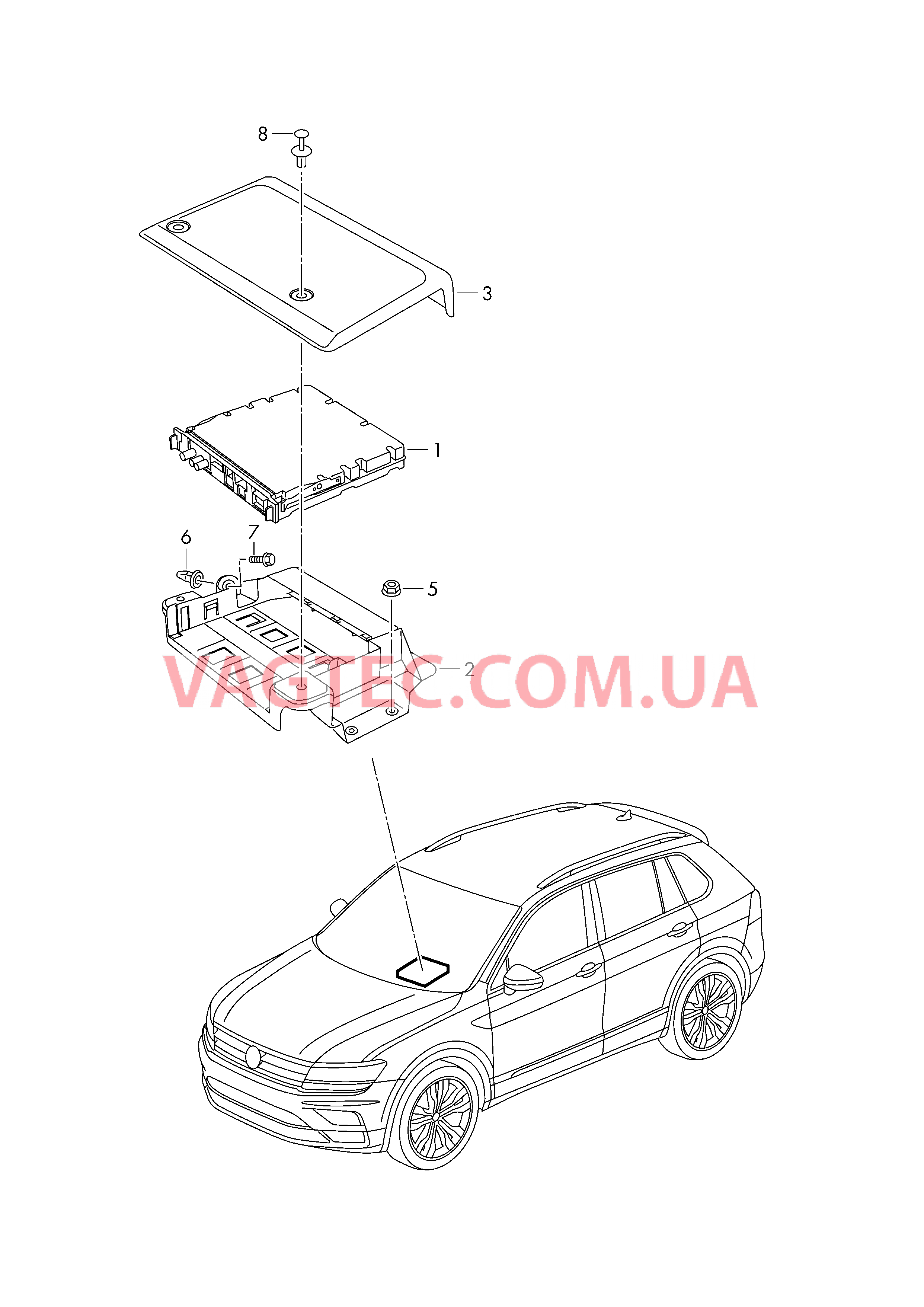 Приёмник ТВ-сигнала  для VOLKSWAGEN Tiguan 2017-1