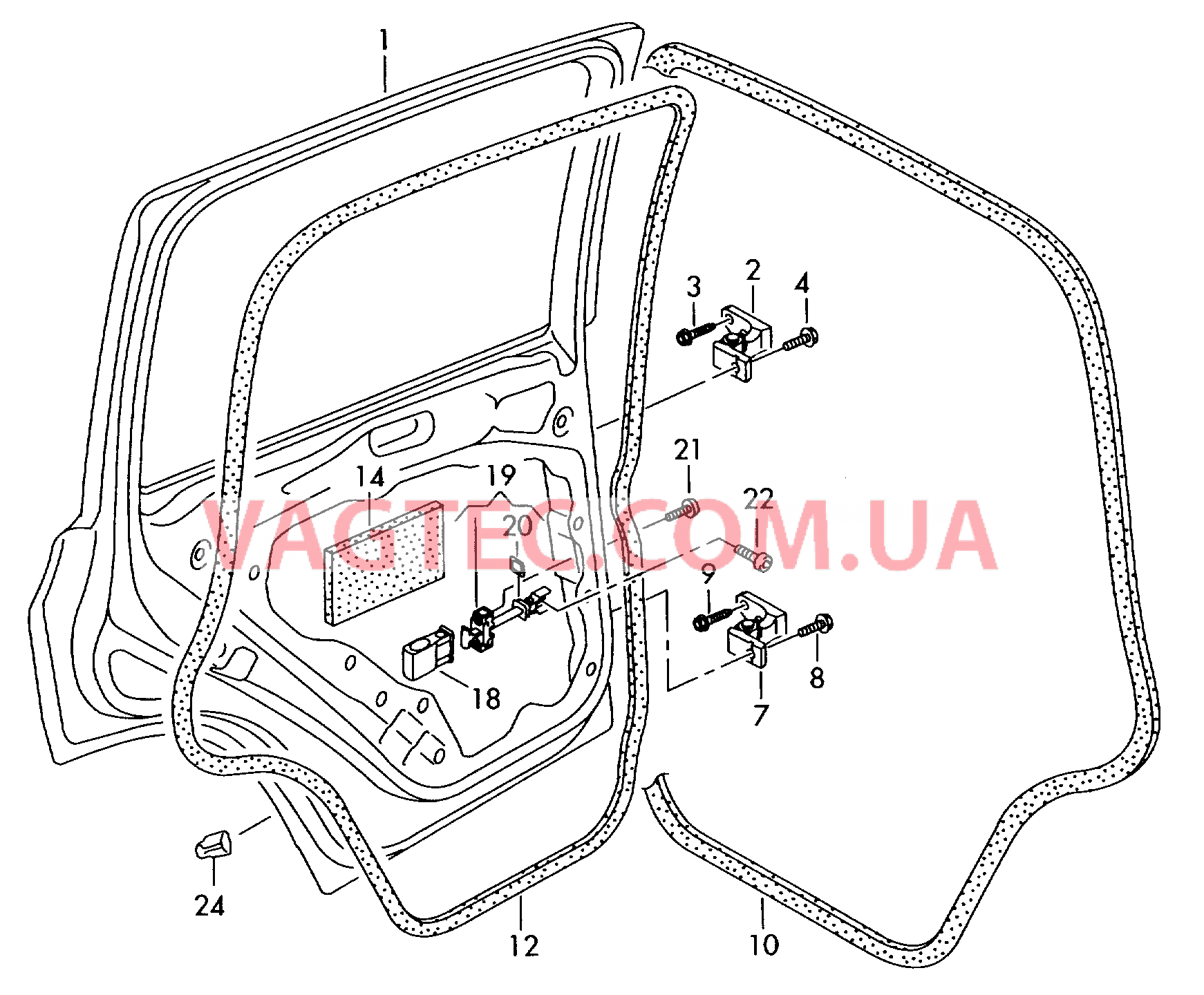 Двери передние, Петля двери, Уплотнитель двери для VW TIGUAN   для VOLKSWAGEN Tiguan 2008