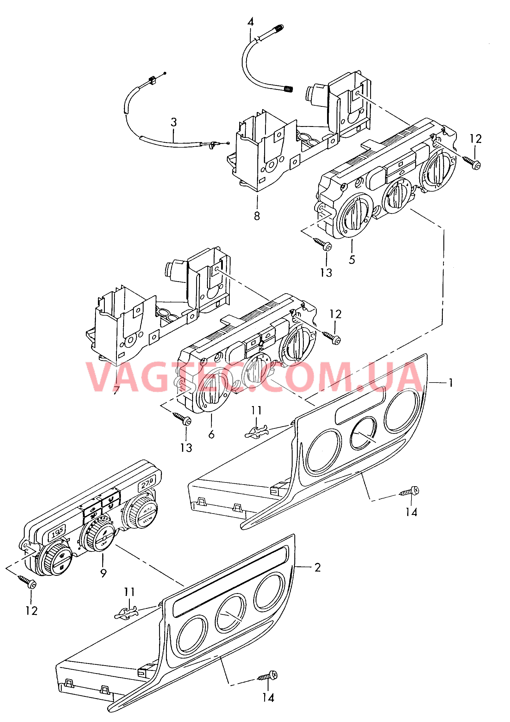 Регулировка подачи свежего и теплого воздуха  для VOLKSWAGEN Golf.Plus 2007