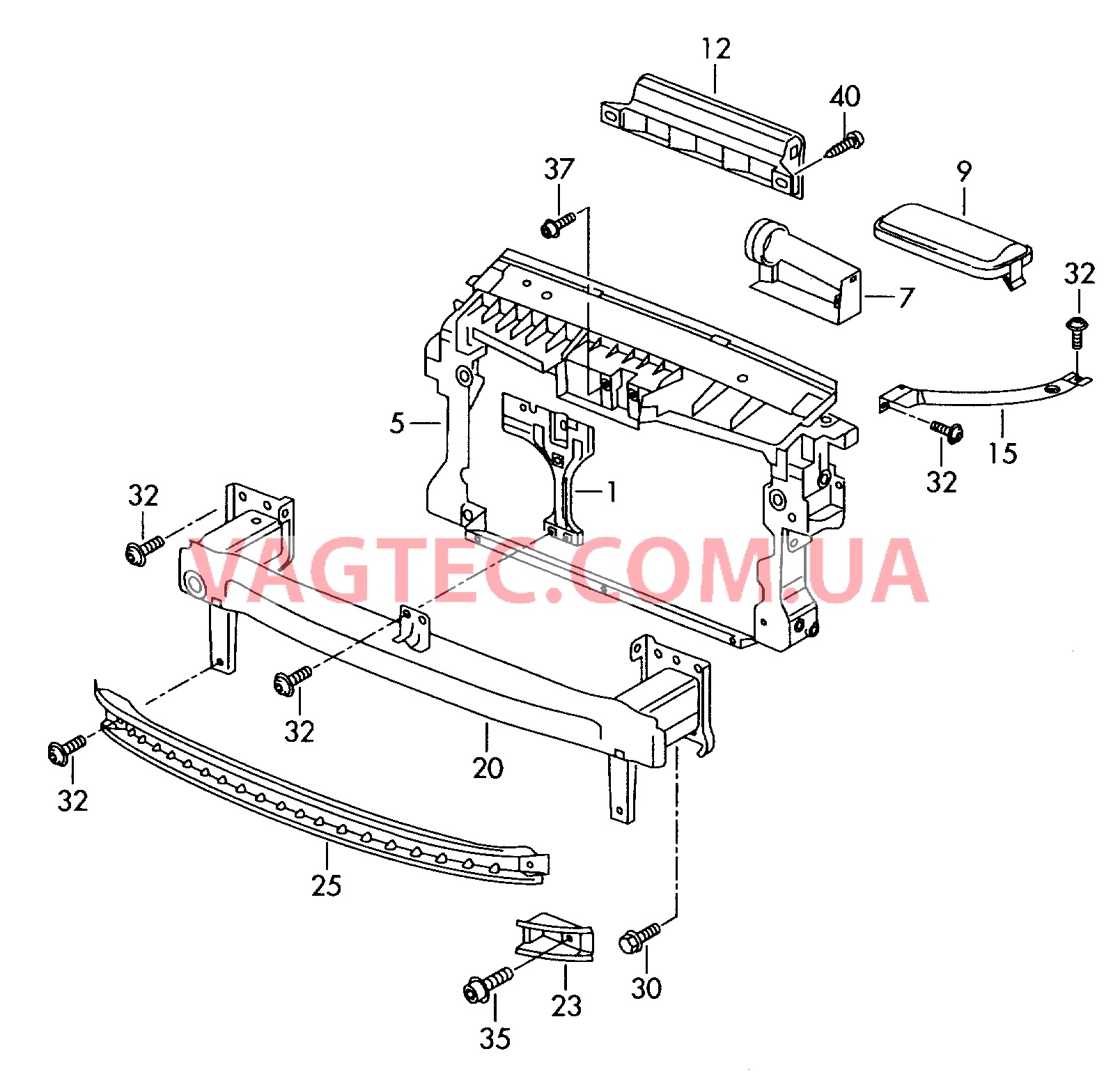 Передняя часть кузова без водоотводящего короба для VW TIGUAN   для VOLKSWAGEN Tiguan 2008