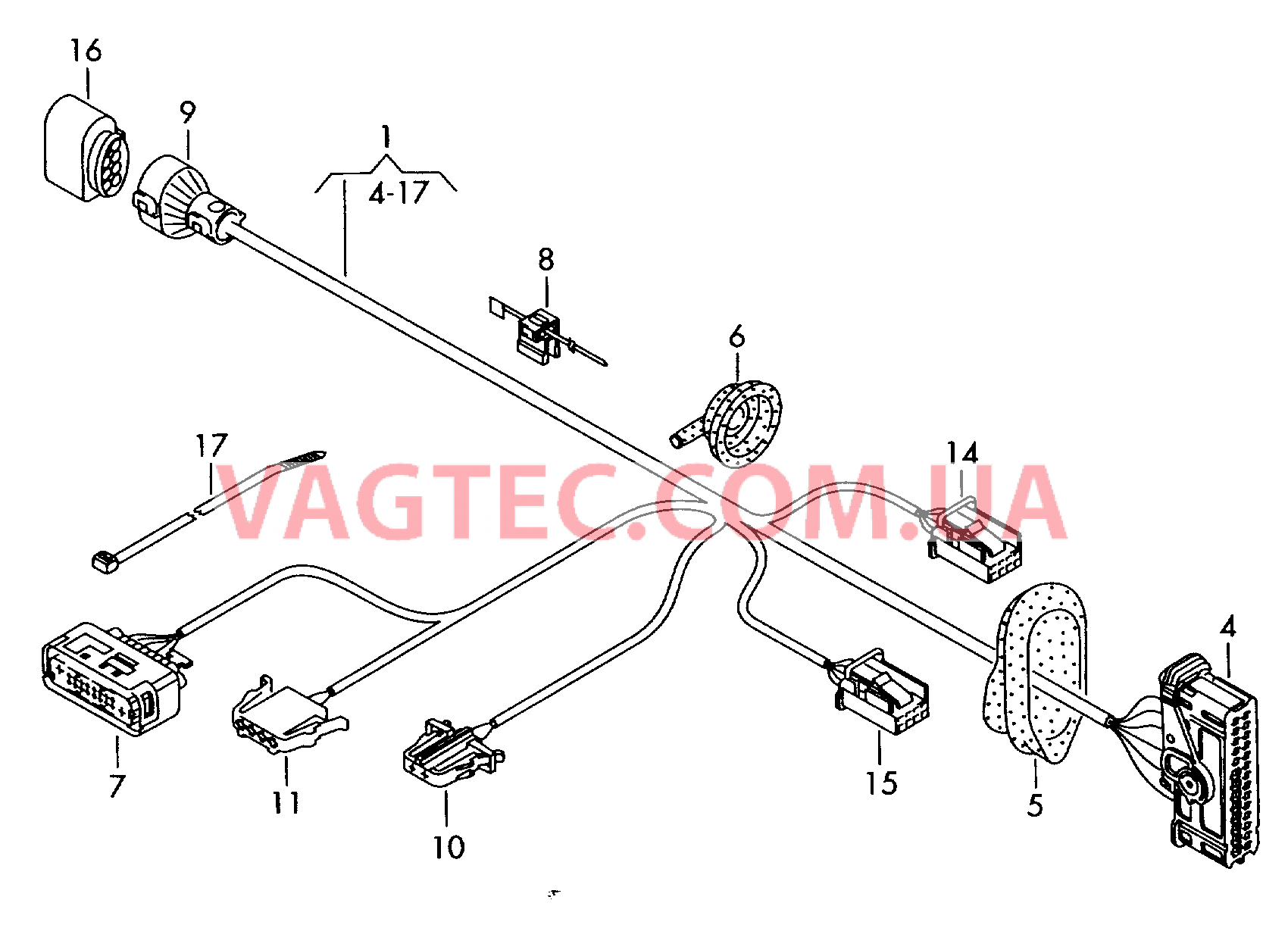 Жгут проводов двери  для VOLKSWAGEN Tiguan 2009