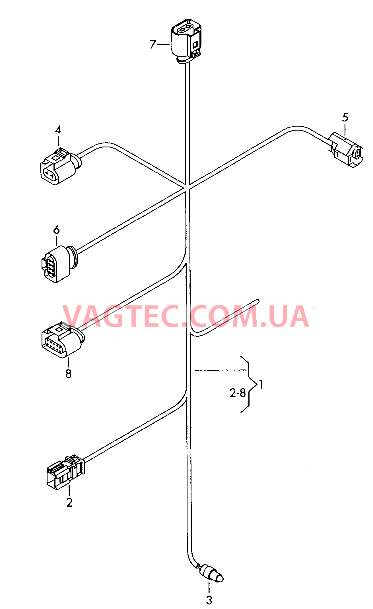 Отрезок жгута для освещения  для VOLKSWAGEN Tiguan 2009