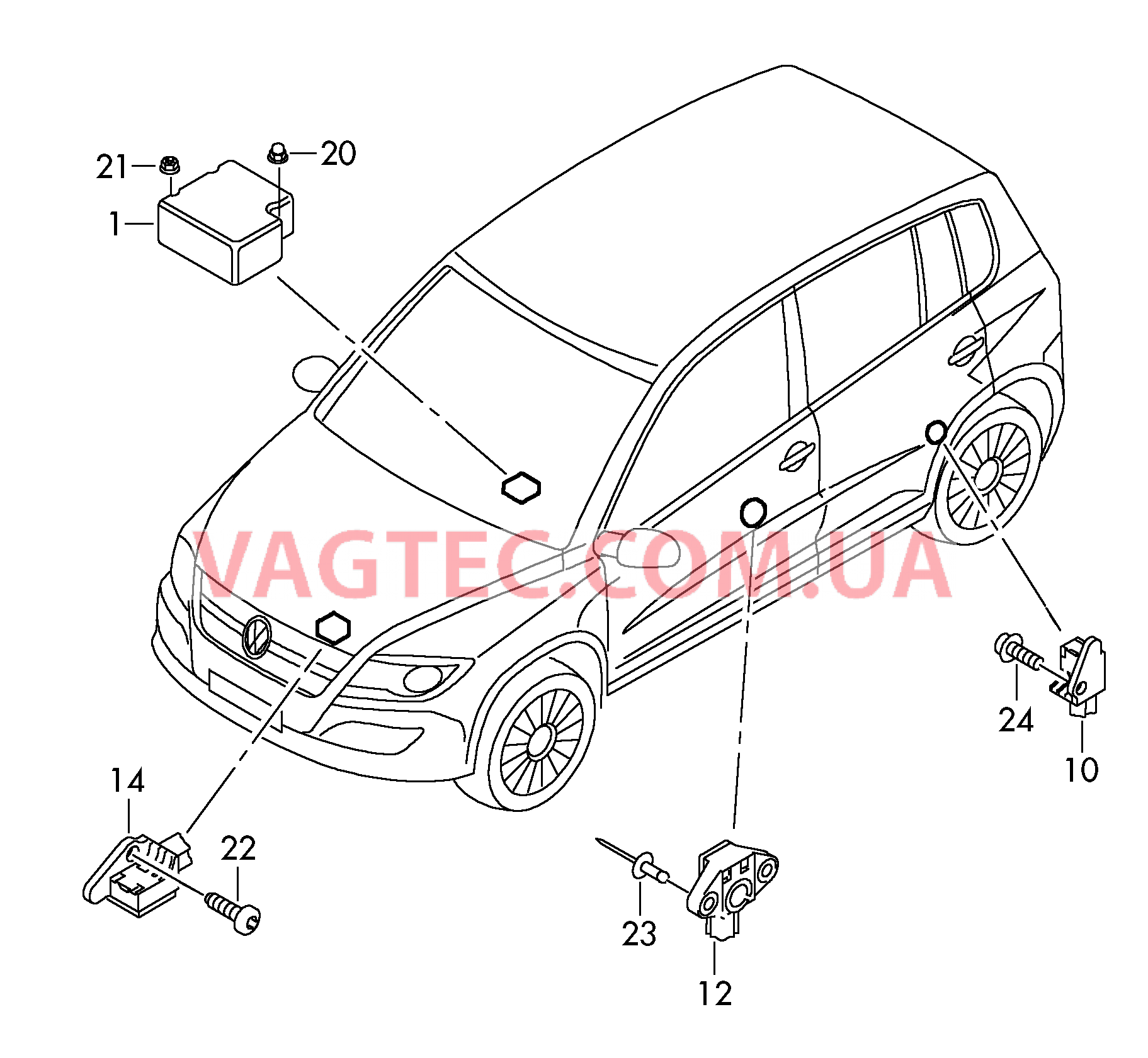 Электродетали для подуш.безоп.  для VOLKSWAGEN Tiguan 2014