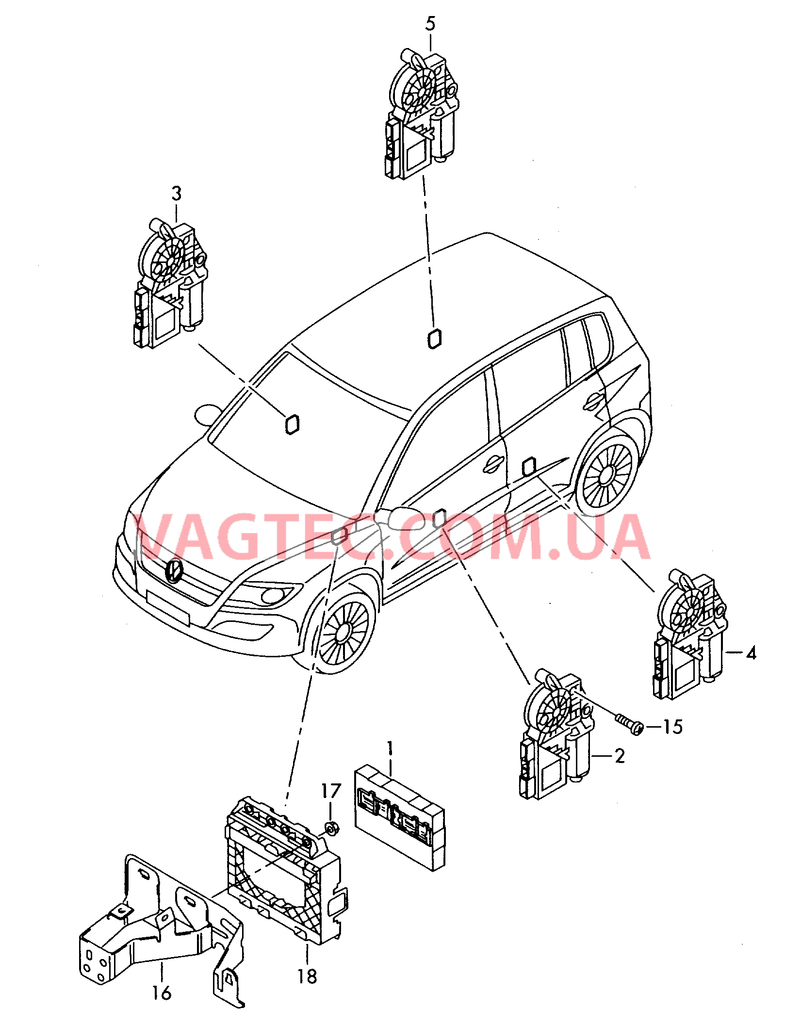 Эл.двигатель стеклоподъёмника  D             >> - 07.11.2011 для VOLKSWAGEN Tiguan 2017