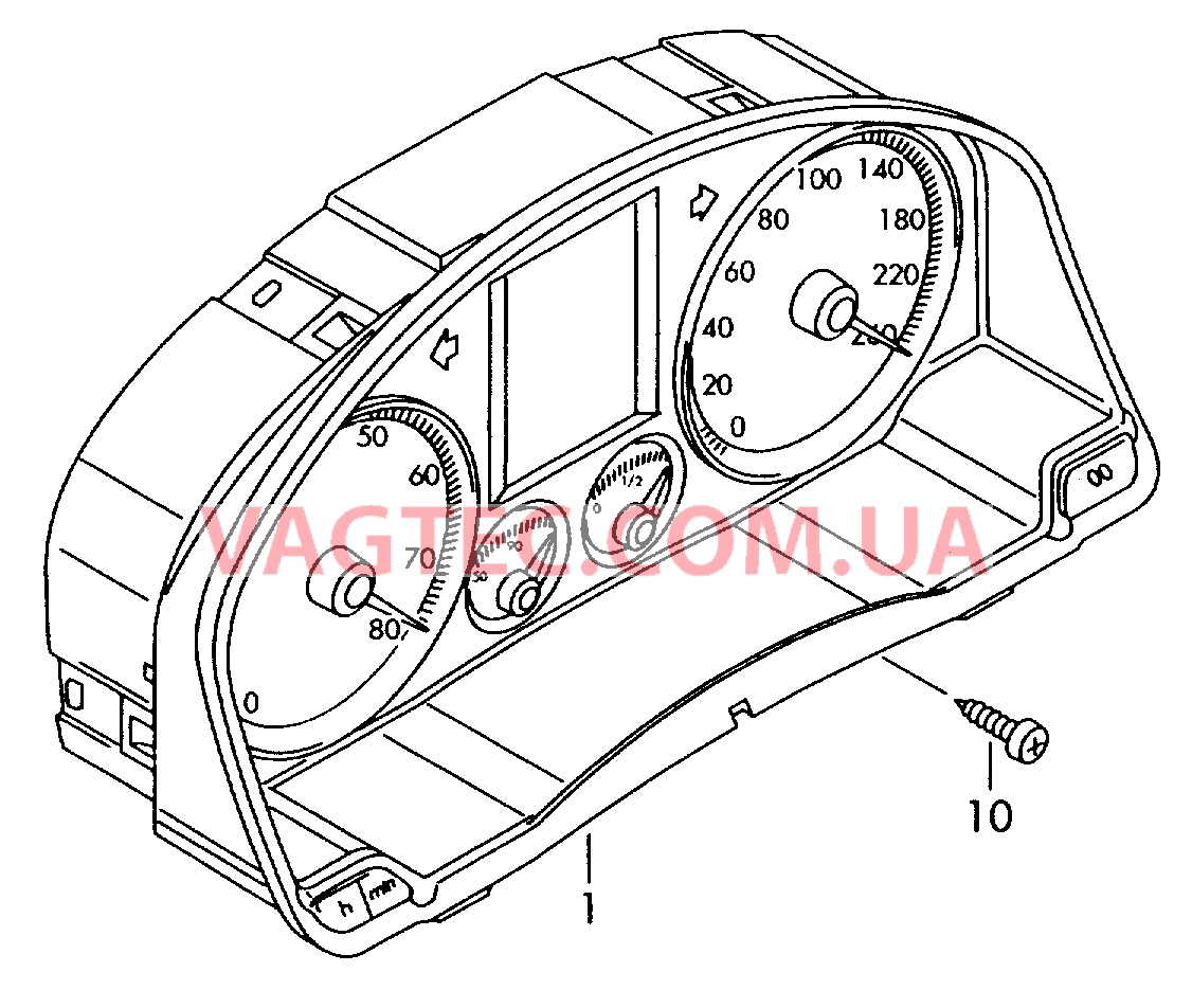 Комбинация приборов  D - 02.11.2009>> - 31.05.2010 для VOLKSWAGEN Tiguan 2011