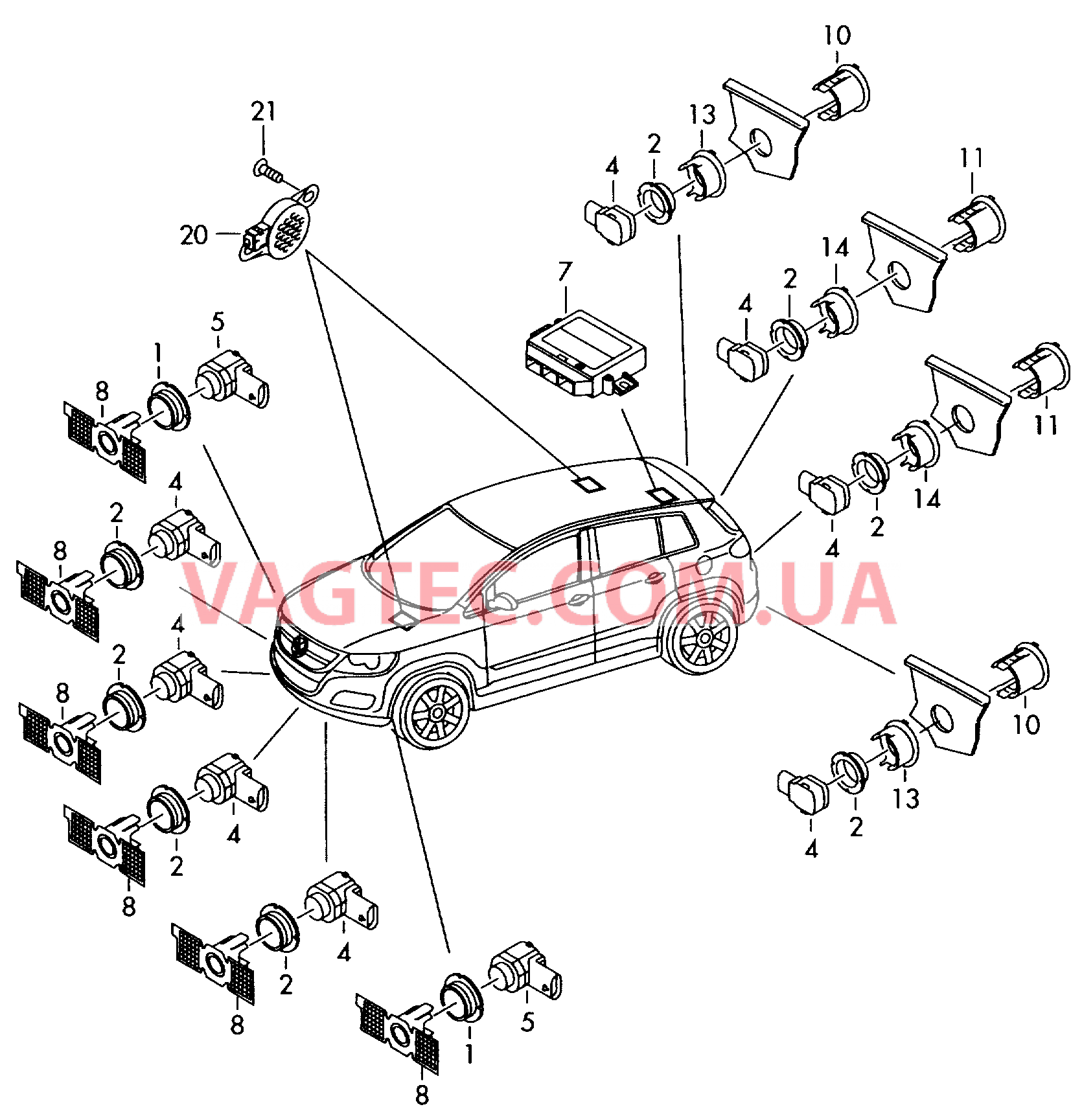  Парковочный ассистент  для VOLKSWAGEN Tiguan 2010