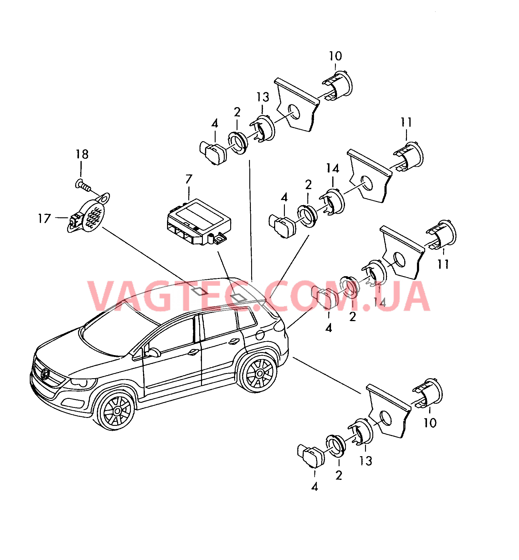 Парковочный ассистент для VW TIGUAN   для VOLKSWAGEN Tiguan 2008