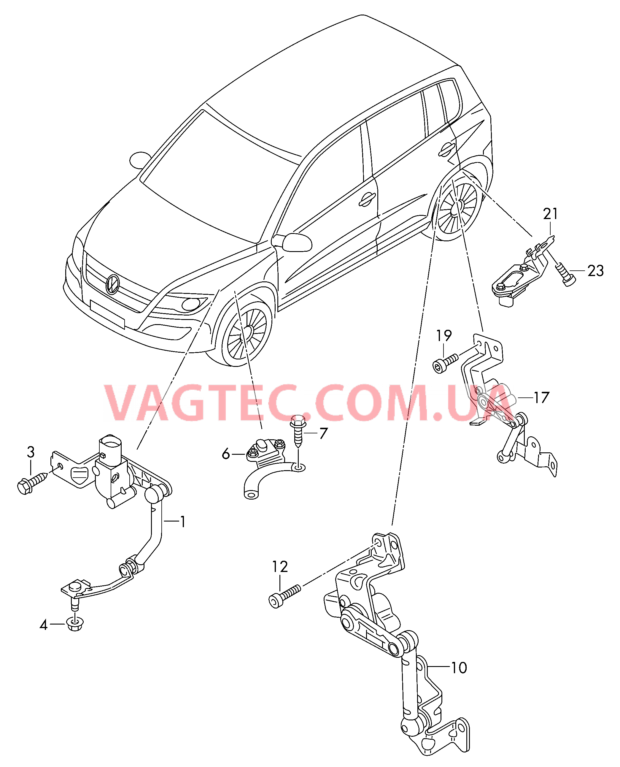 Датчик корректора фар для VW TIGUAN  Датчик ускорениядля а/м с системой электрон. рег. демпф.спос. амортизаторов для VW TIGUAN   Датчик дорожного просвета для а/м с системой электрон. рег. демпф.спос. амортизаторов для VW TIGUAN  БУ системы электронного регулирования демпфирования для VW TIGUAN   см. панель иллюстраций: F 5N-9-000 001>>*  F             >> 5N-8-070 000* для VOLKSWAGEN Tiguan 2008