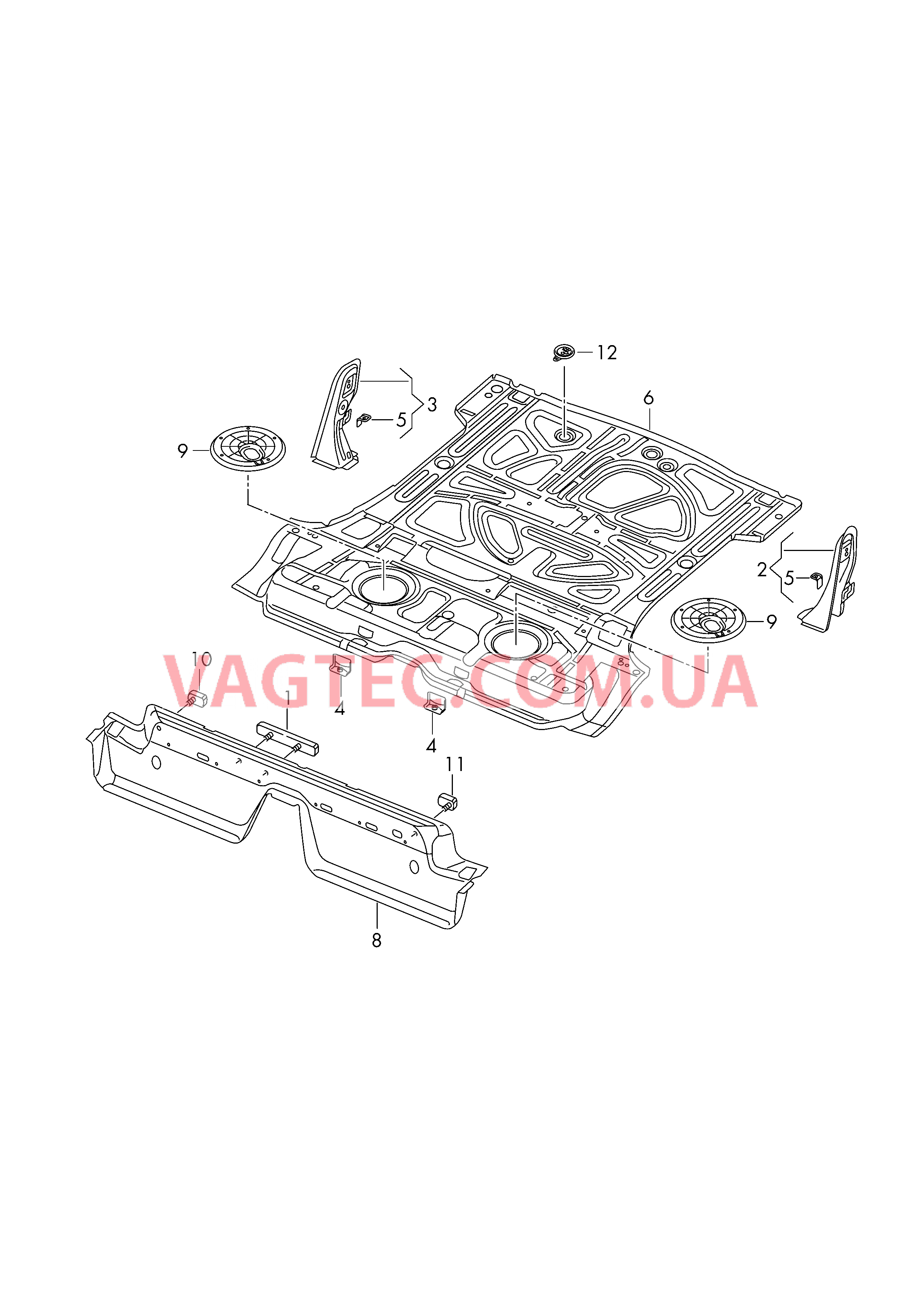 Панель пола  для VOLKSWAGEN Tiguan 2012