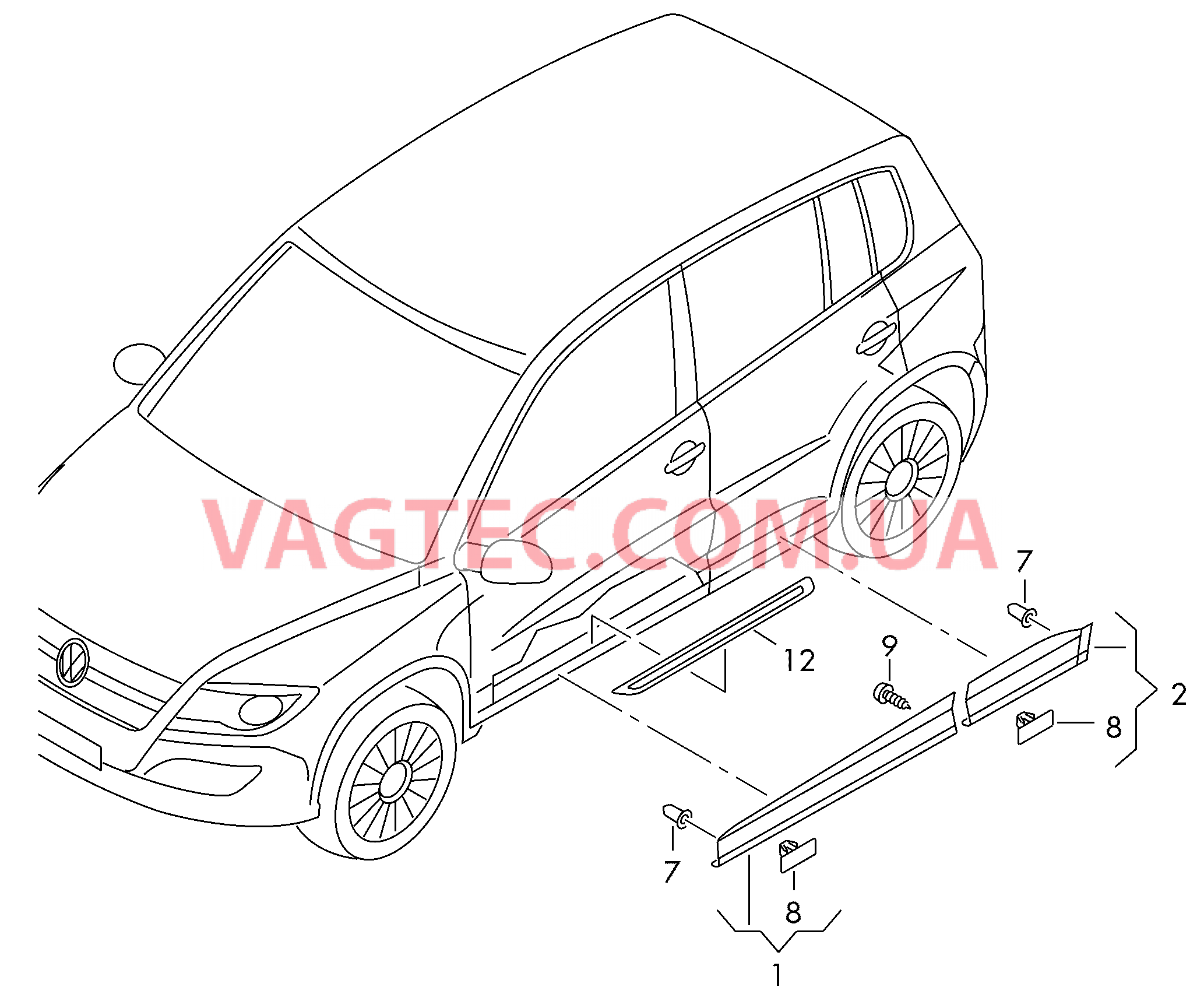 Накладка для двери Наклейка порога с надписью  для VOLKSWAGEN Tiguan 2017