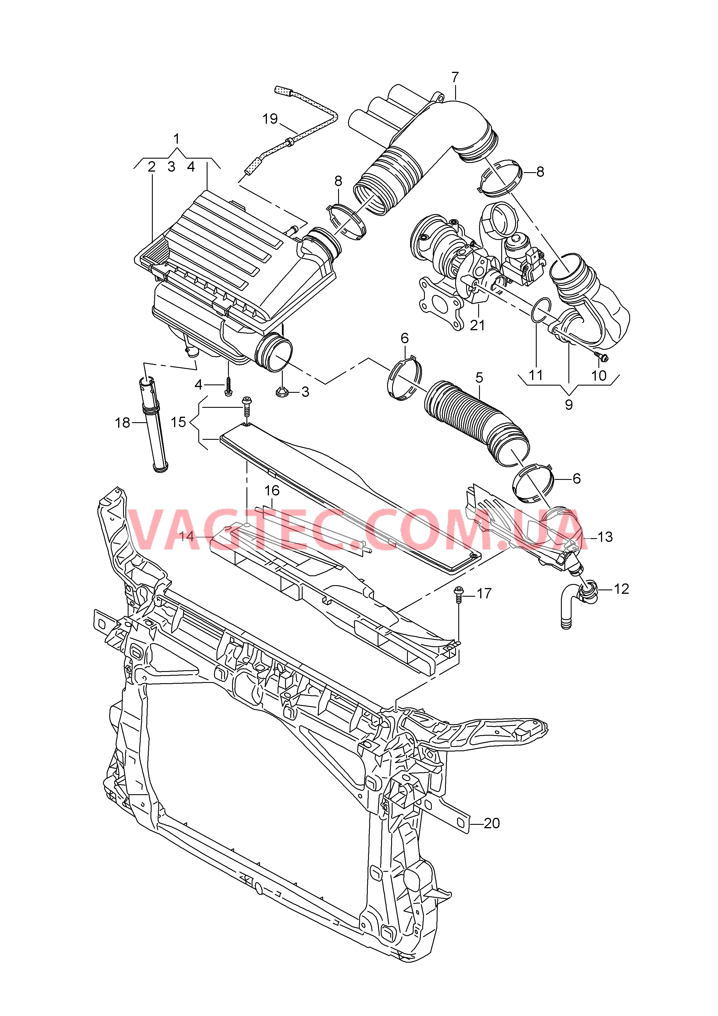 Возд. фильтр с сопутств. деталями  для VOLKSWAGEN Sharan 2017