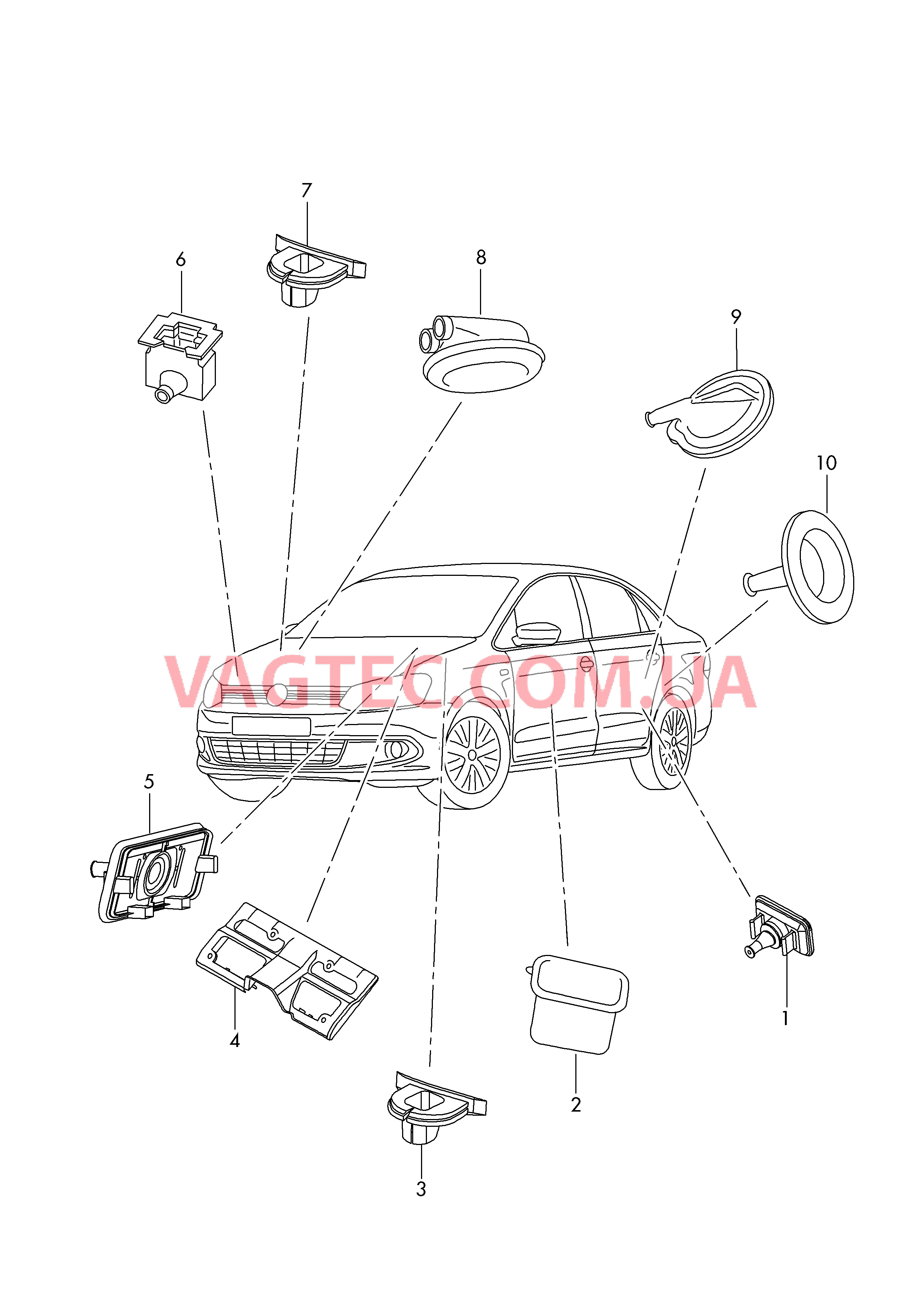 Заглушки Центральный жгут  для VOLKSWAGEN Polo 2016-3