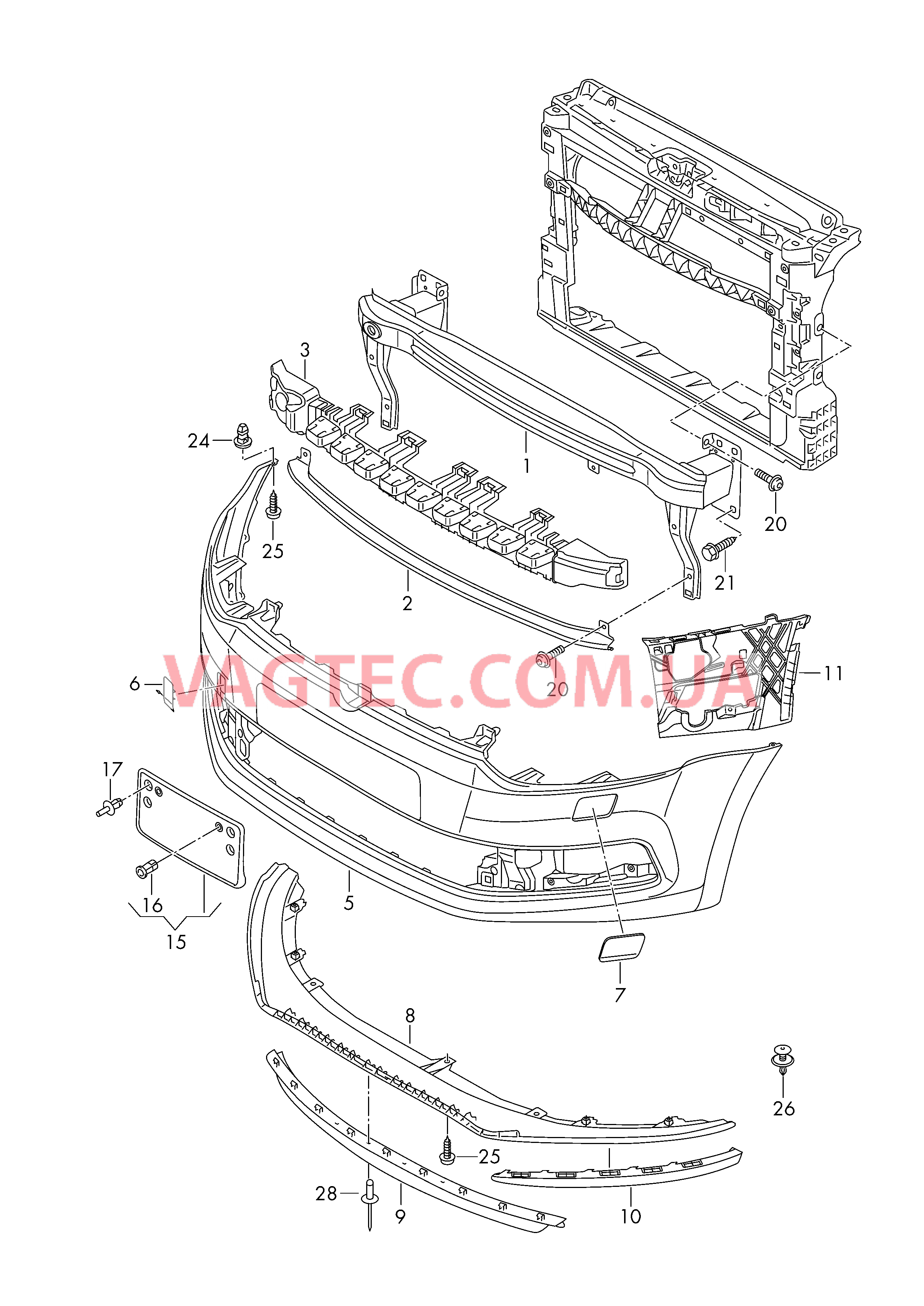 Бампер  для VOLKSWAGEN Polo 2015-2