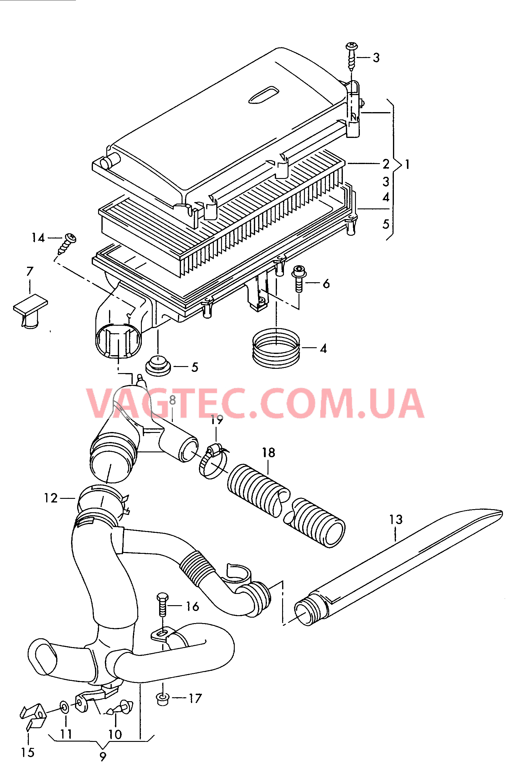 Возд. фильтр с сопутств. деталями  для VOLKSWAGEN Polo 2001