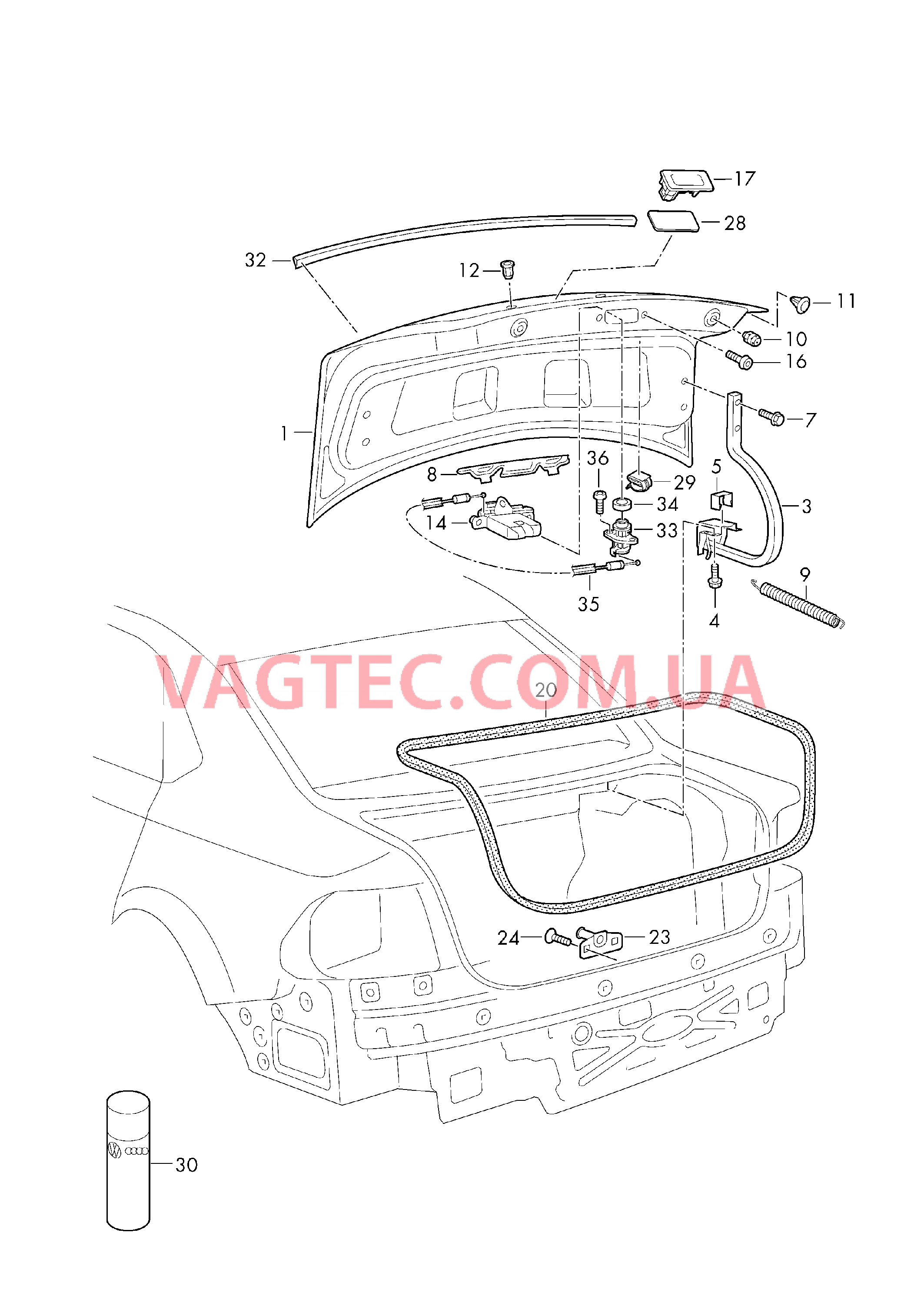 Крышка багажного отсека Замок  для VOLKSWAGEN AME 2019