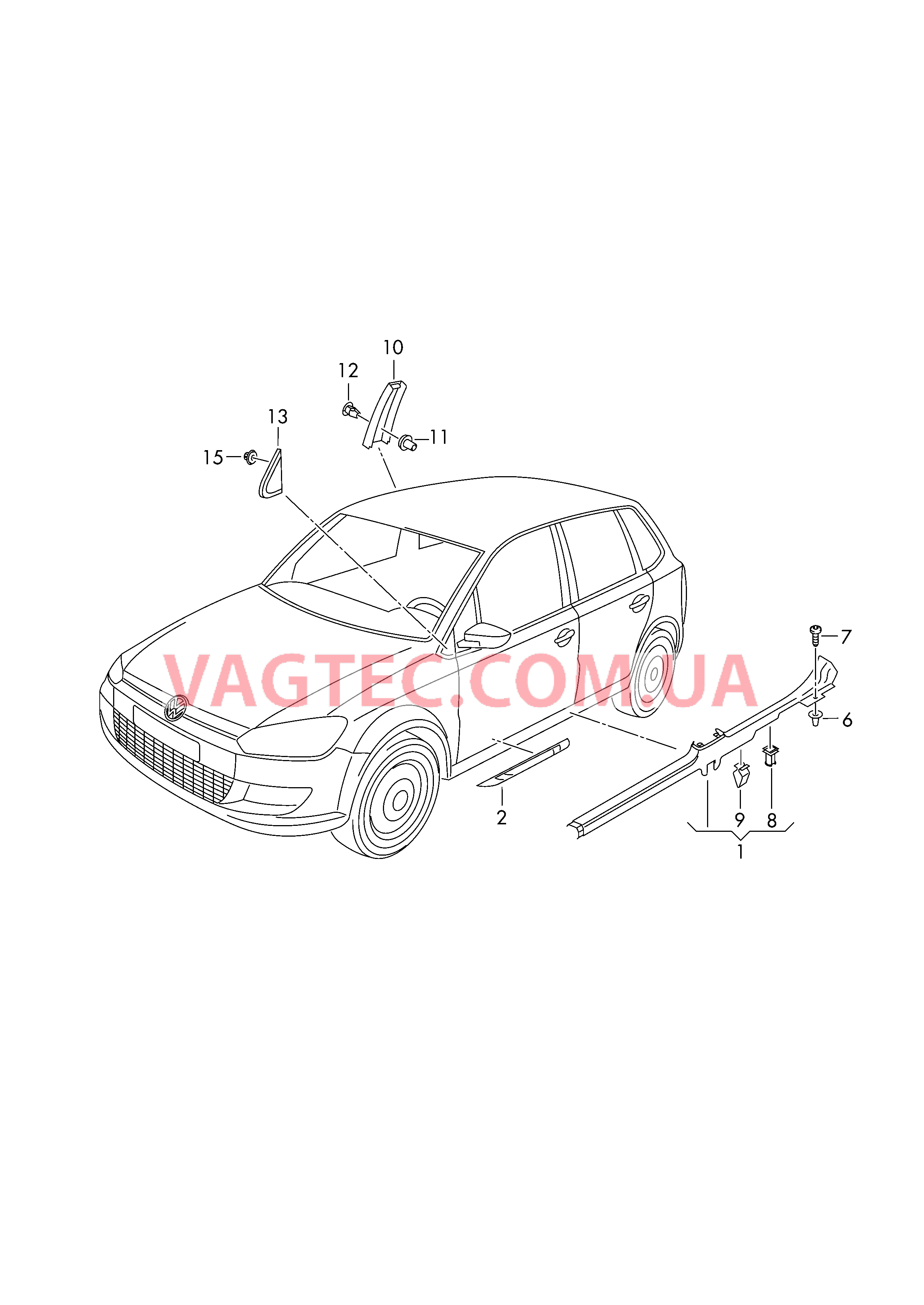 Накладка порога Накладка  для VOLKSWAGEN Polo 2012