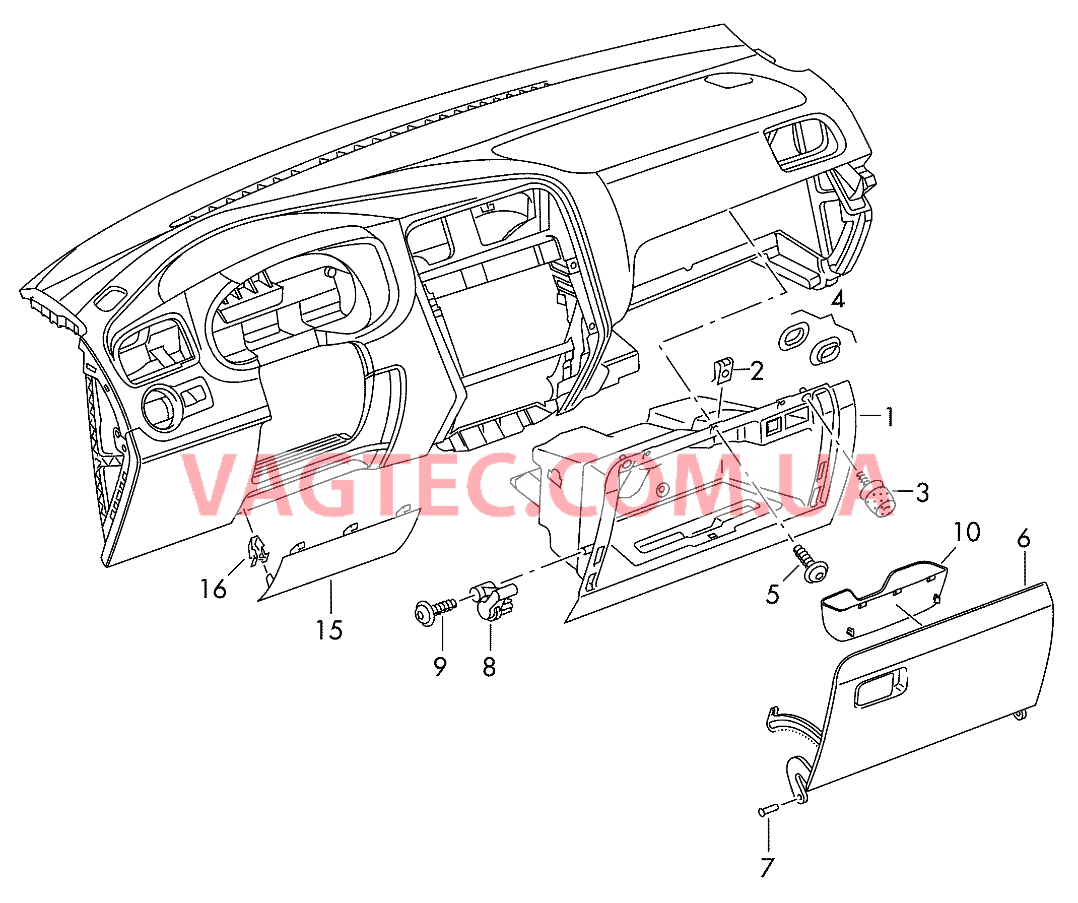 Детали, встроен. в пан. приб.  для VOLKSWAGEN Polo 2016-3