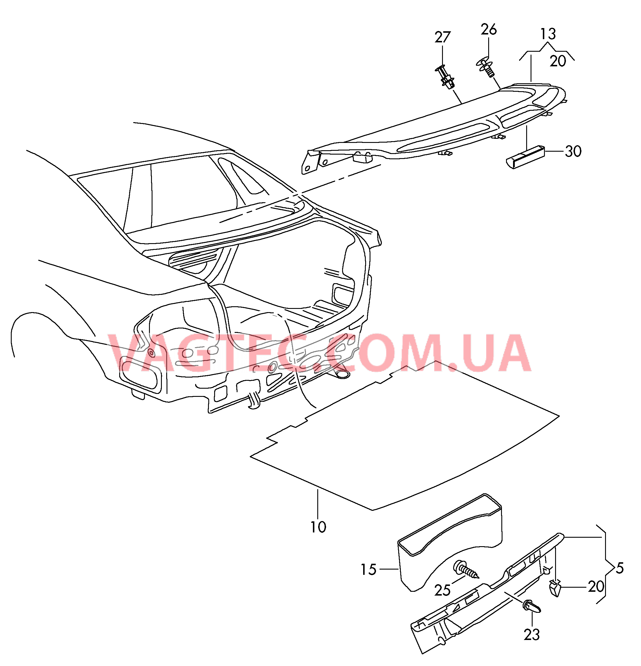 Коврик багажника Накладка для кронштейна замка  для VOLKSWAGEN Polo 2011-2