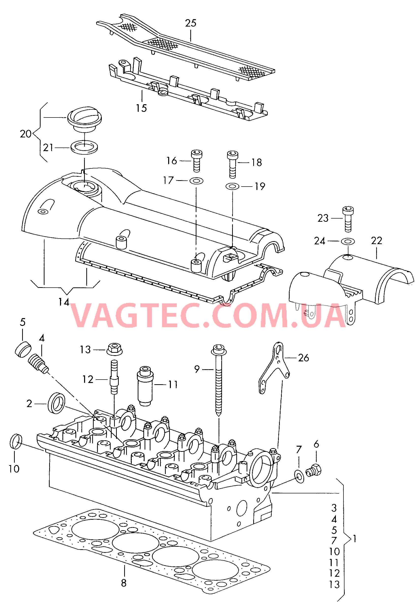 Головка блока цилиндров для VW РOLO  Крышка ГБЦ для VW РOLO   для VOLKSWAGEN Polo 2000