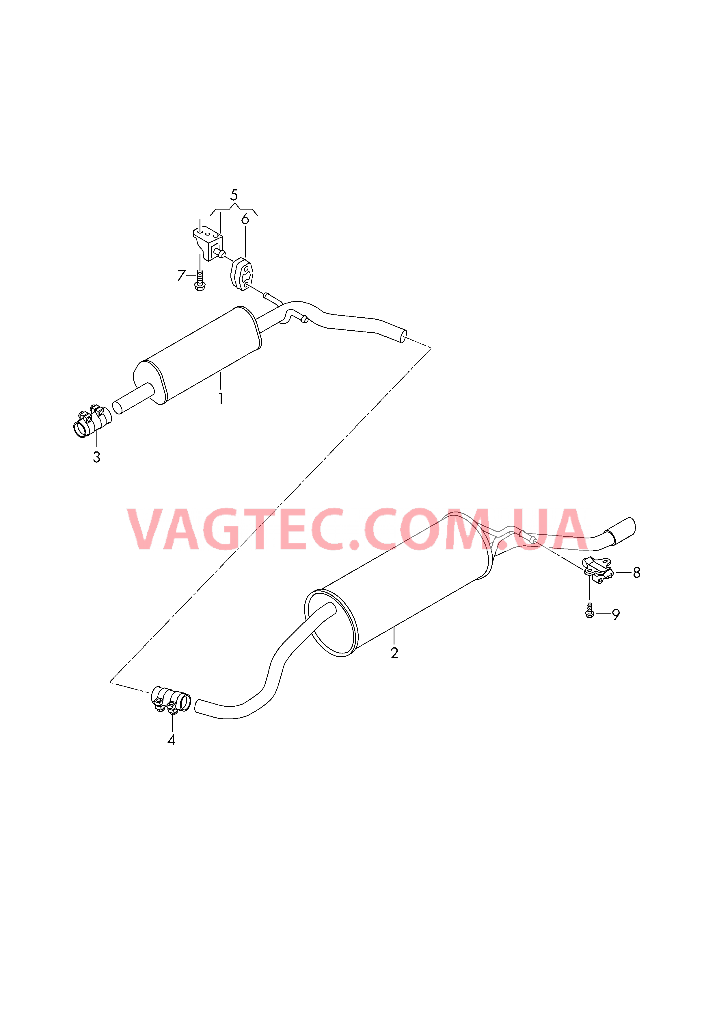 Передний глушитель с задним глушителем  для VOLKSWAGEN Polo 2016-3