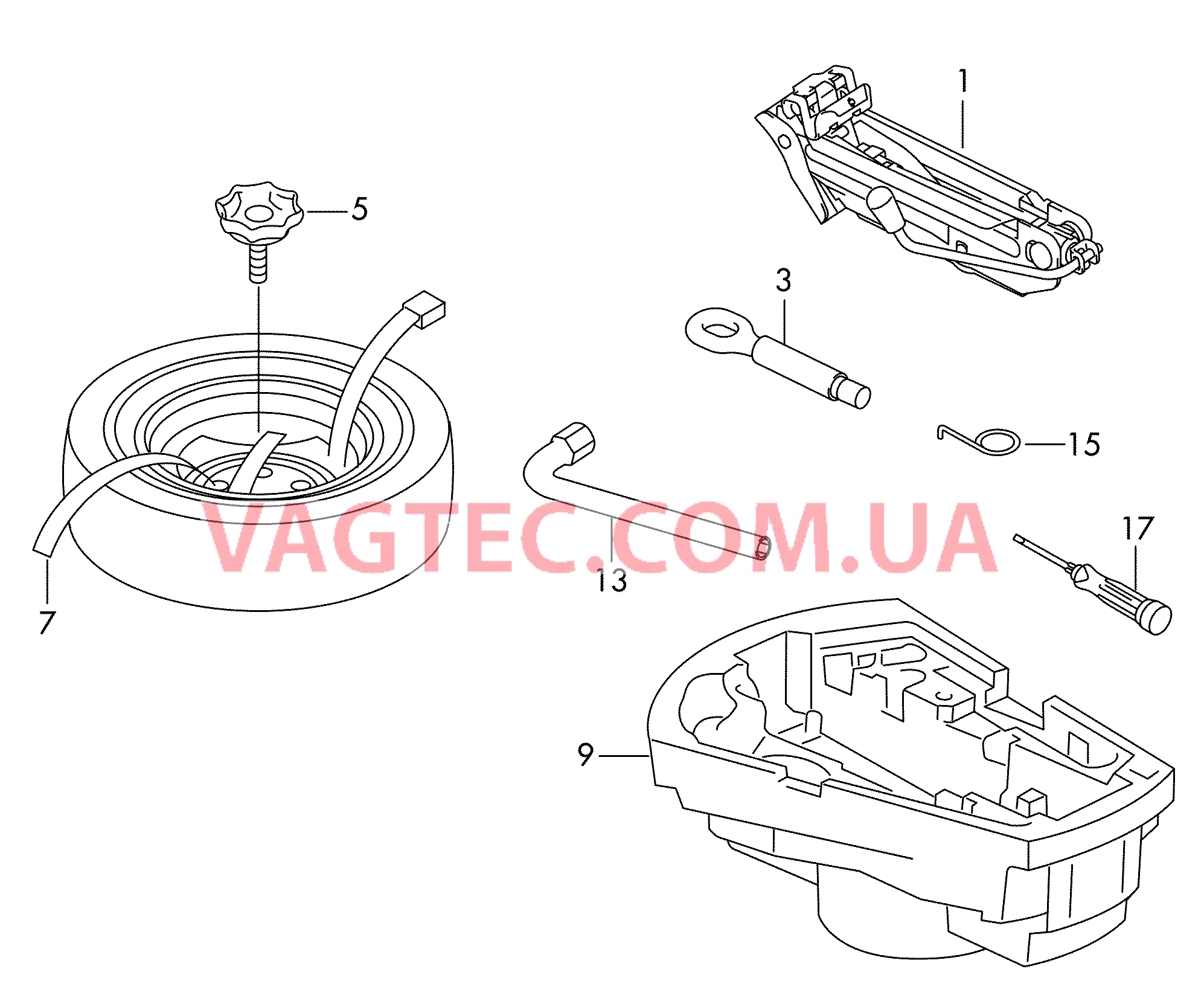 Домкрат автомобильный Бортовой инструмент  для VOLKSWAGEN AME 2019