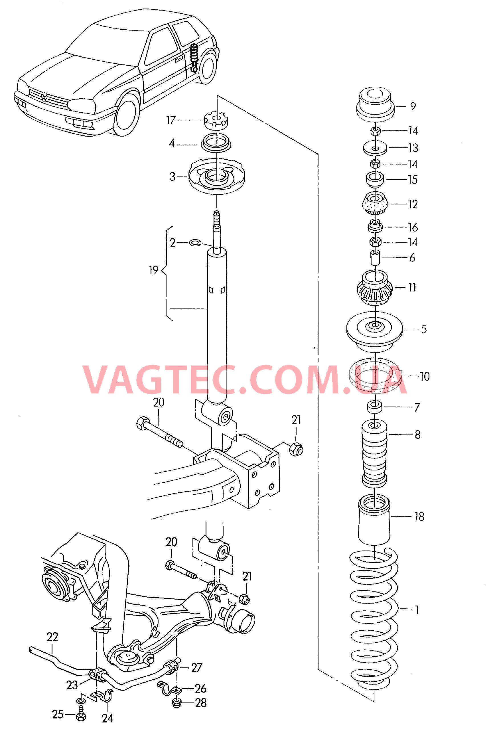 Подвеска, Амортизатор для VW РOLO   для VOLKSWAGEN Polo 2000