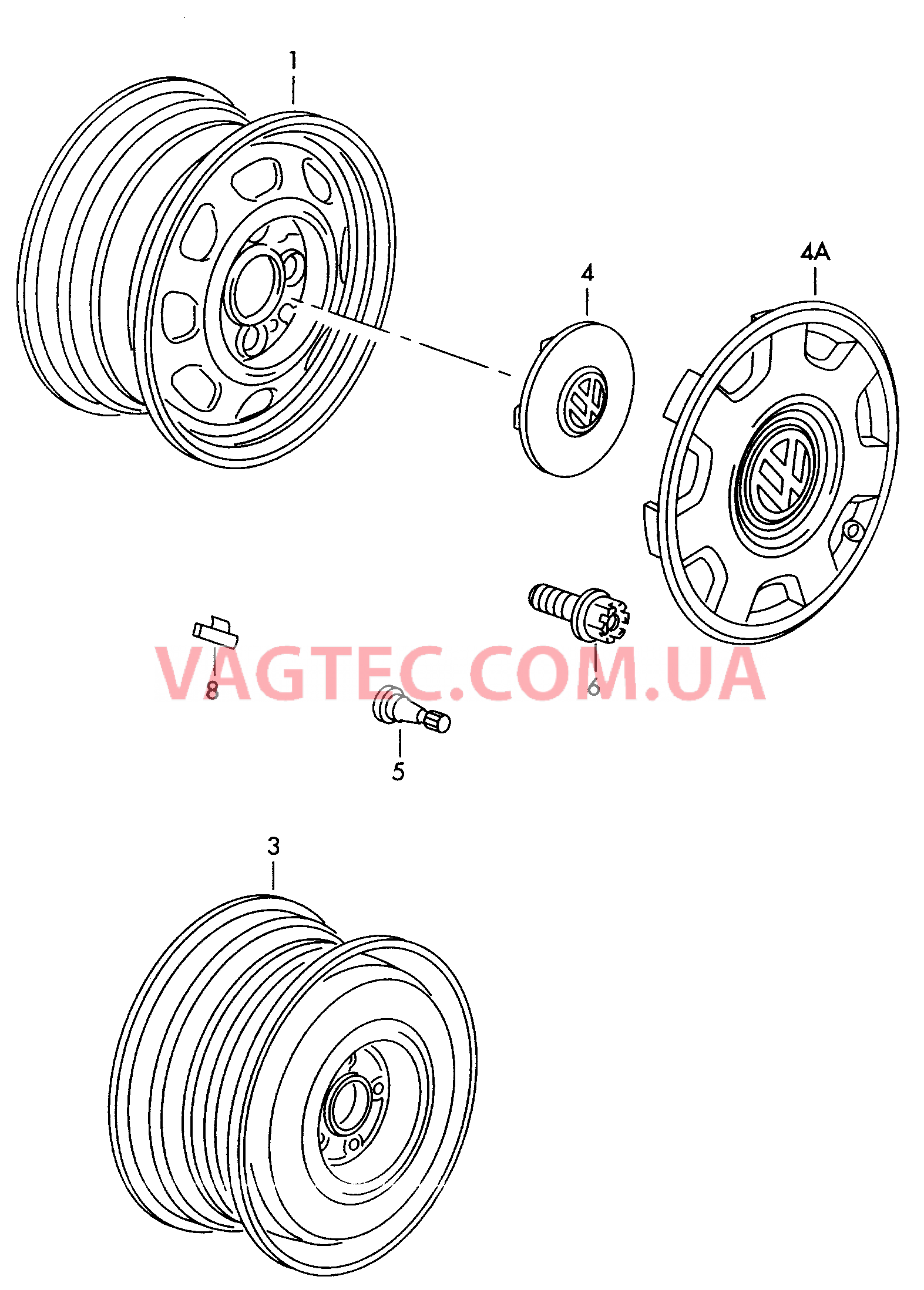 Стальной диск  для VOLKSWAGEN Polo 2000-2