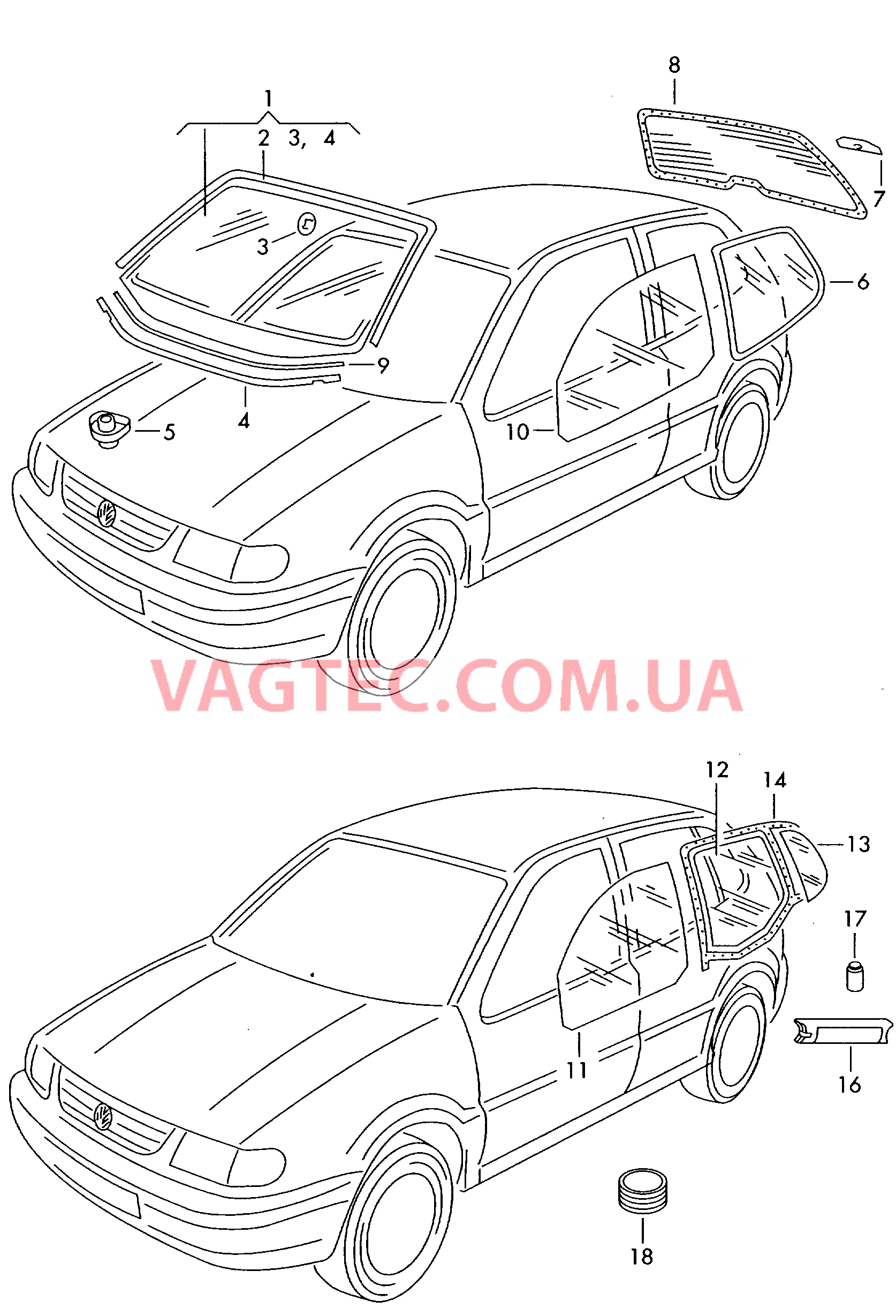 Cтекла оконные, уплотнители для VW РOLO   для VOLKSWAGEN Polo 2000
