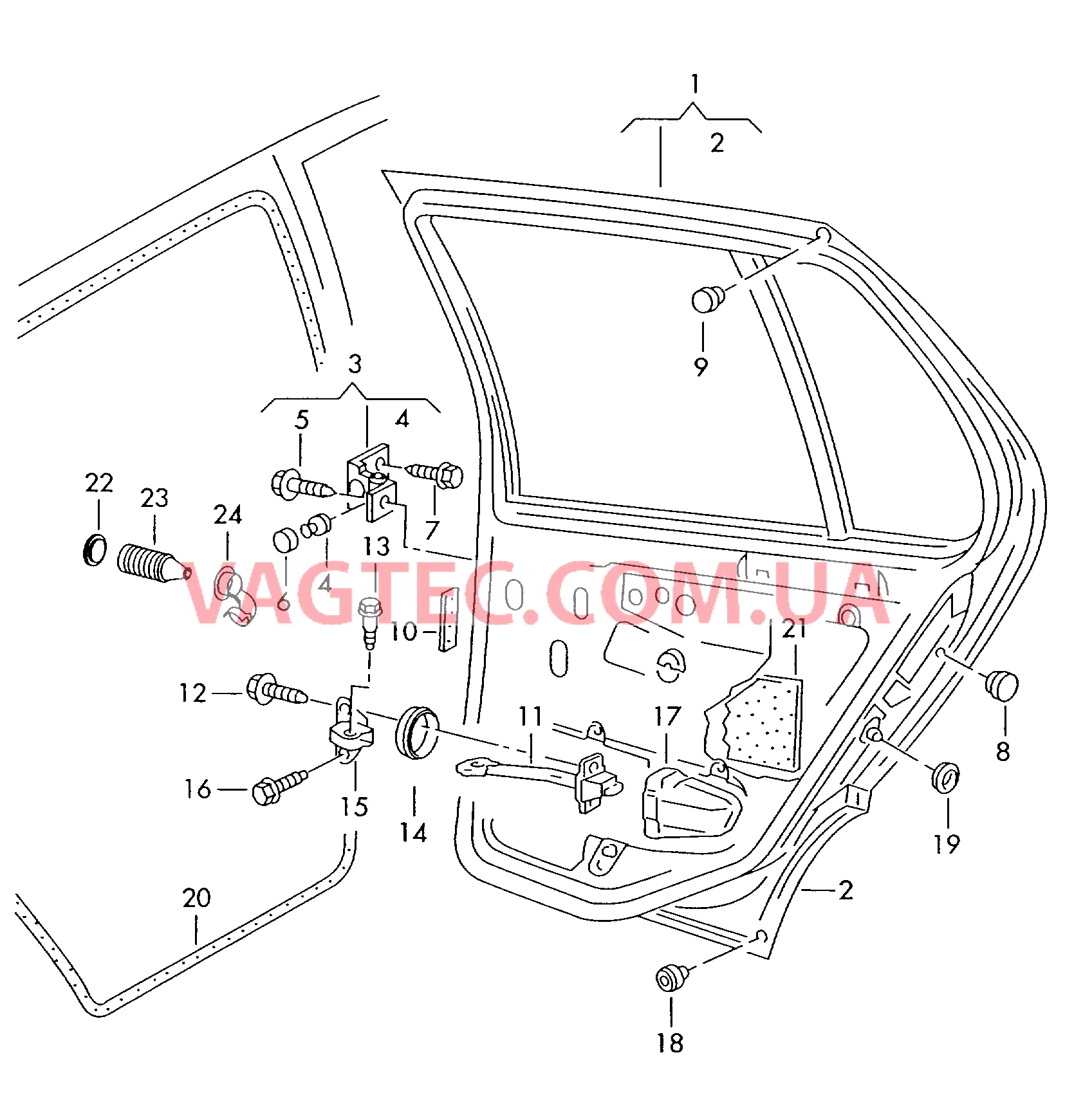 Дверь Петля двери Фиксатор двери Уплотнитель двери  для VOLKSWAGEN Polo 2002