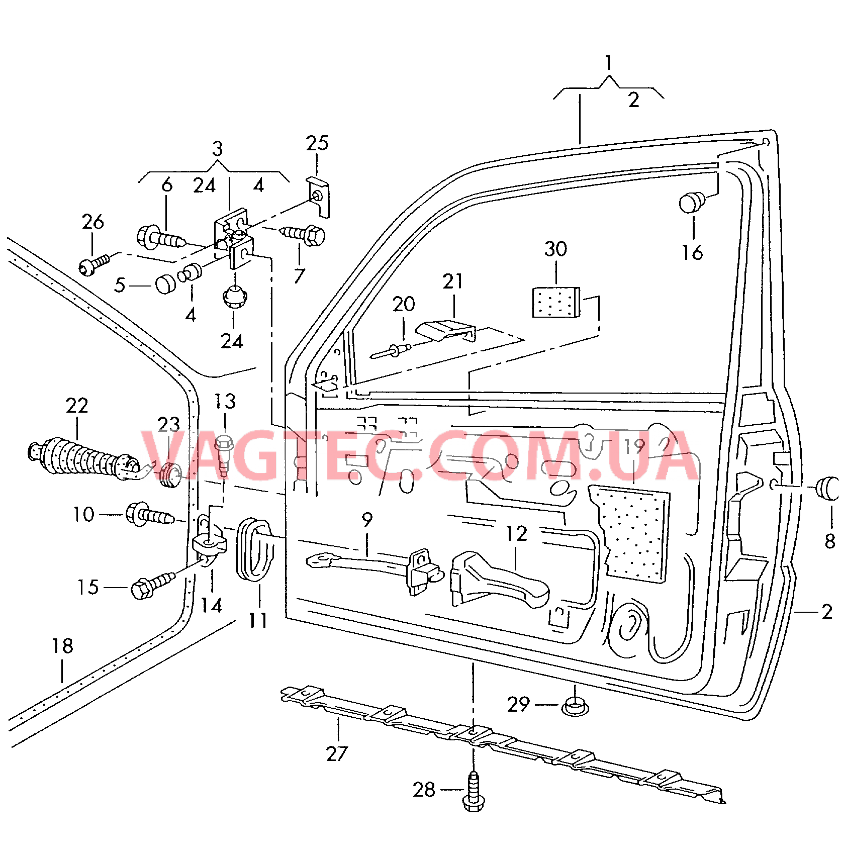 Дверь Петля двери Фиксатор двери Уплотнитель двери  для VOLKSWAGEN Polo 2001