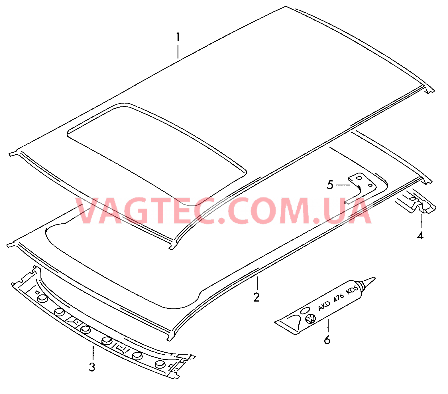 Крыша  для VOLKSWAGEN Polo 2000-2