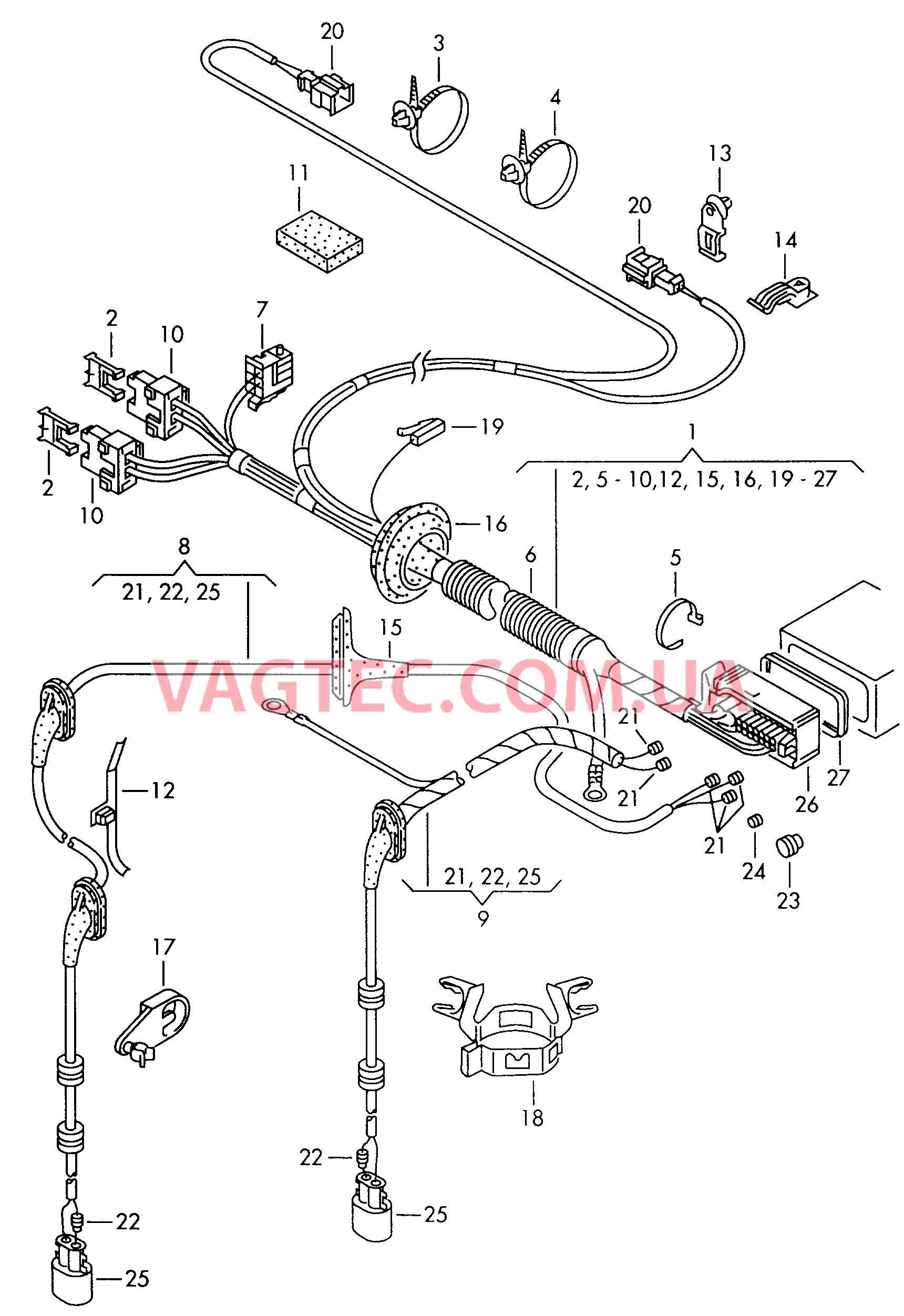 Жгут проводов для системы -ABS- для VW РOLO   для VOLKSWAGEN Polo 2000