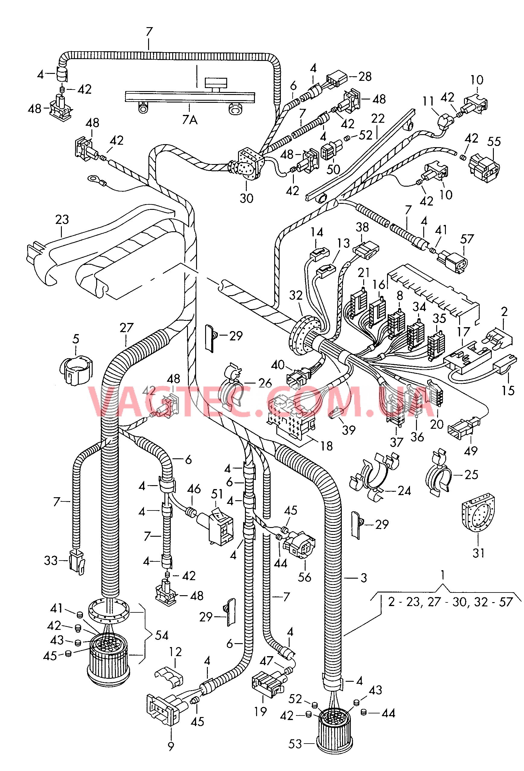 Жгут проводов для моторн. отс.  F             >> 6N-WY000 157 F             >> 6N-WW001 000 для VOLKSWAGEN Polo 2000