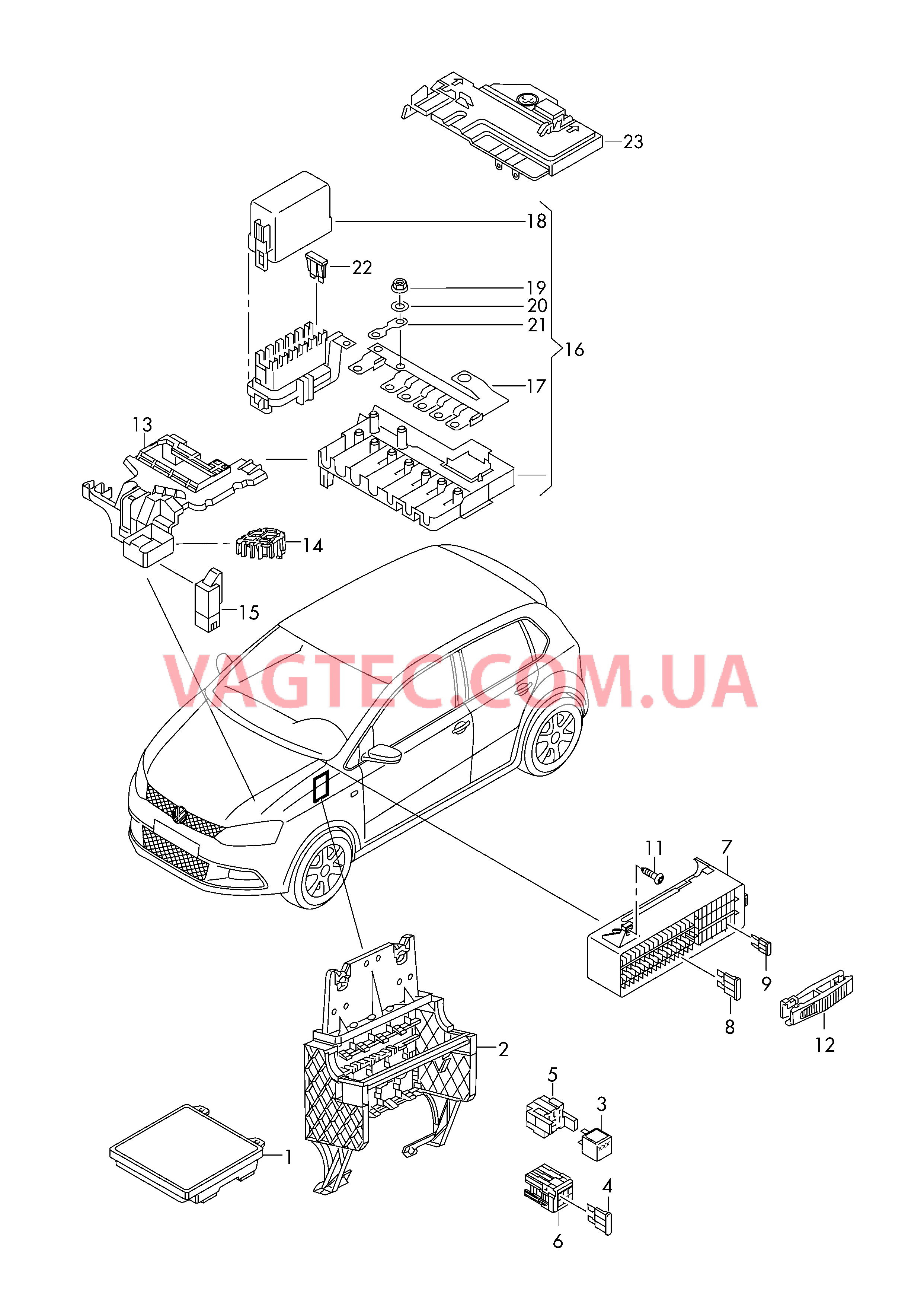 Блок коммутационный Предохранители Реле  для VOLKSWAGEN Polo 2016