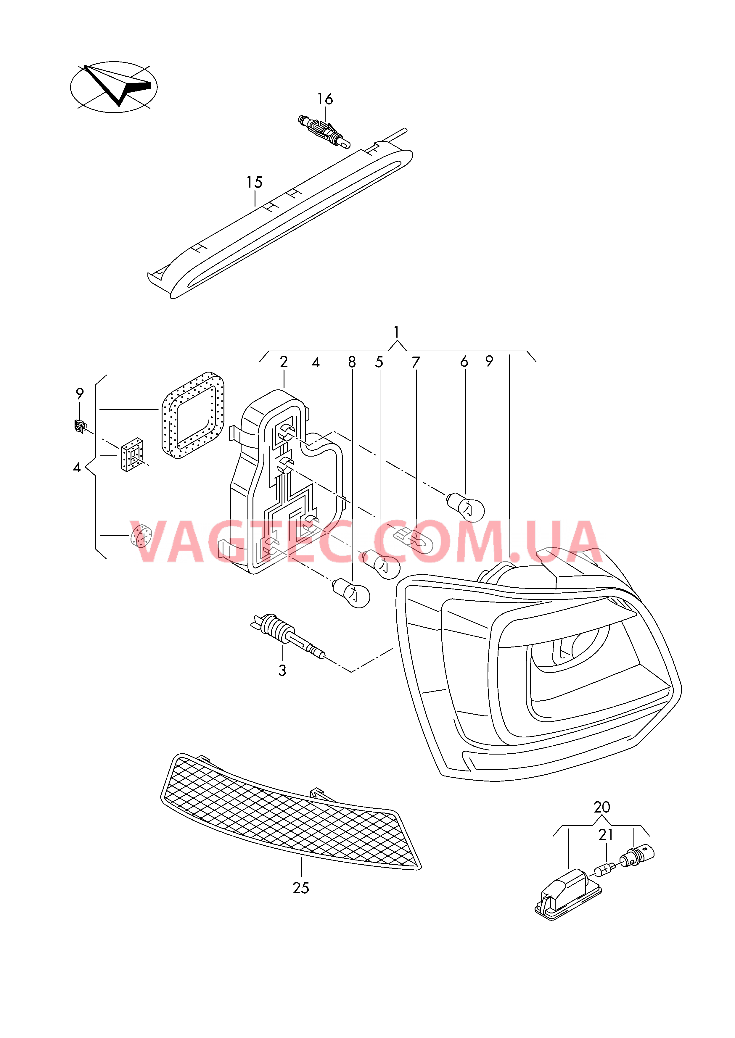 Задний фонарь  для VOLKSWAGEN Polo 2016-1