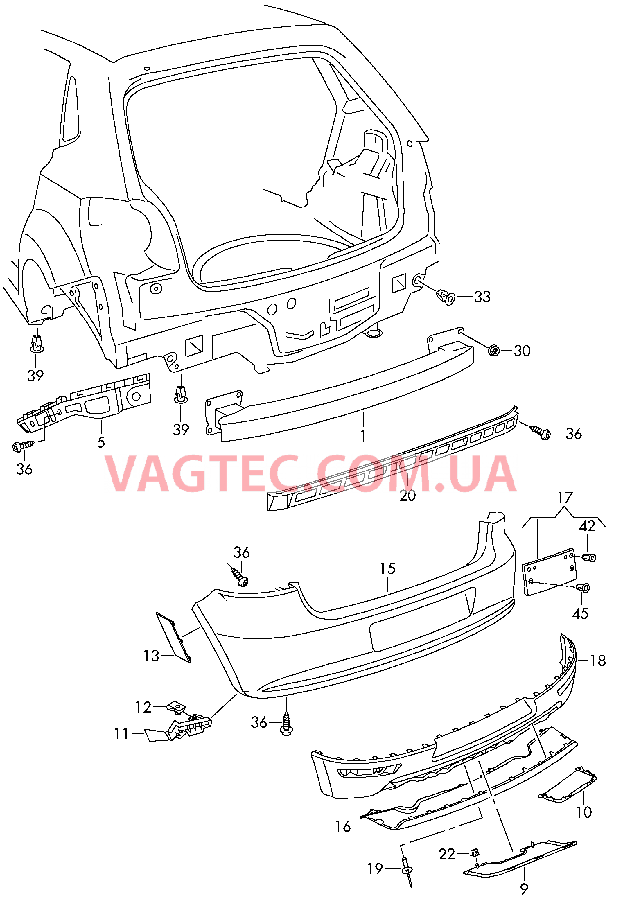 Бампер  для VOLKSWAGEN Polo 2016-2