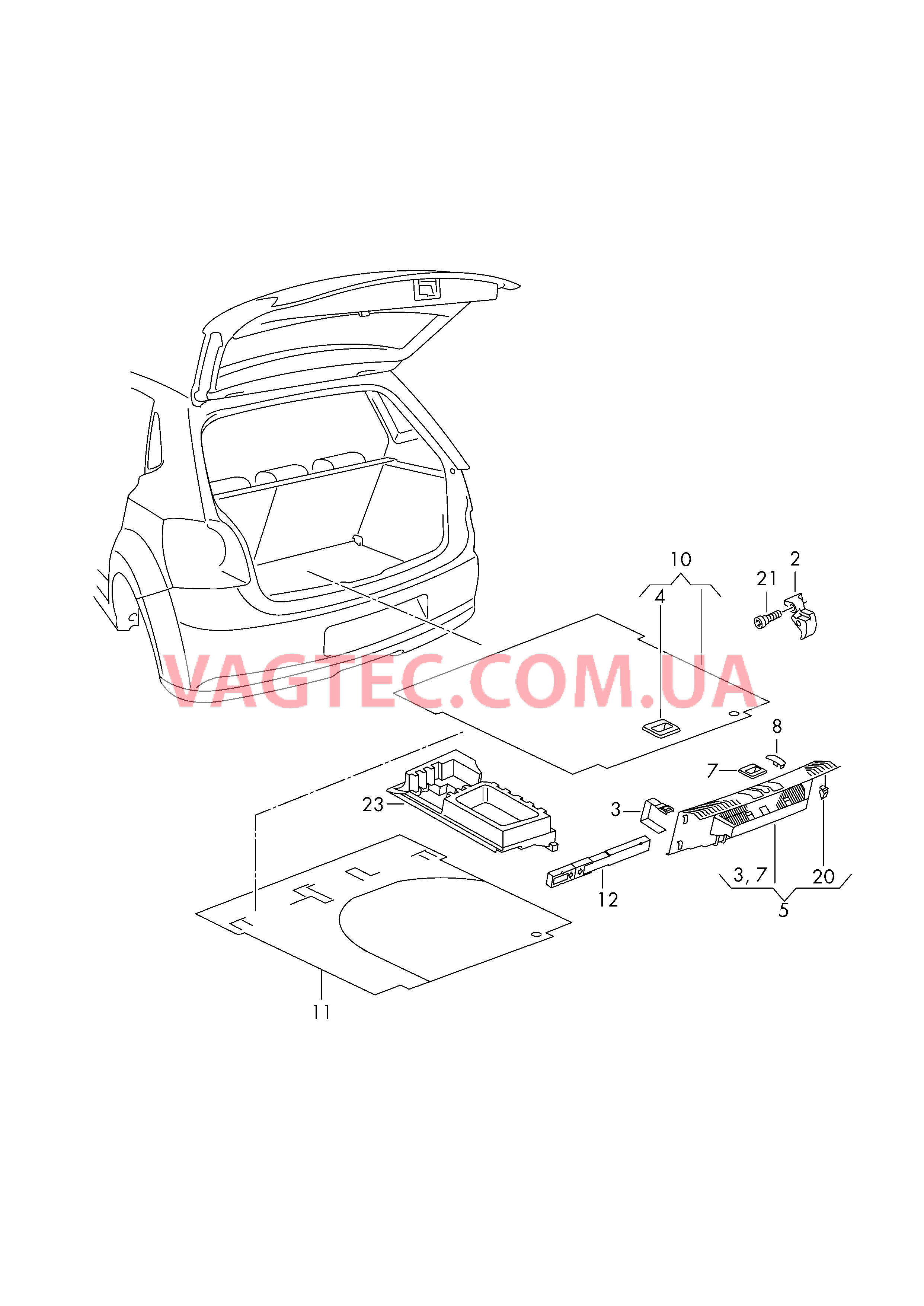Коврик багажника Накладка для кронштейна замка  для VOLKSWAGEN Polo 2013-3