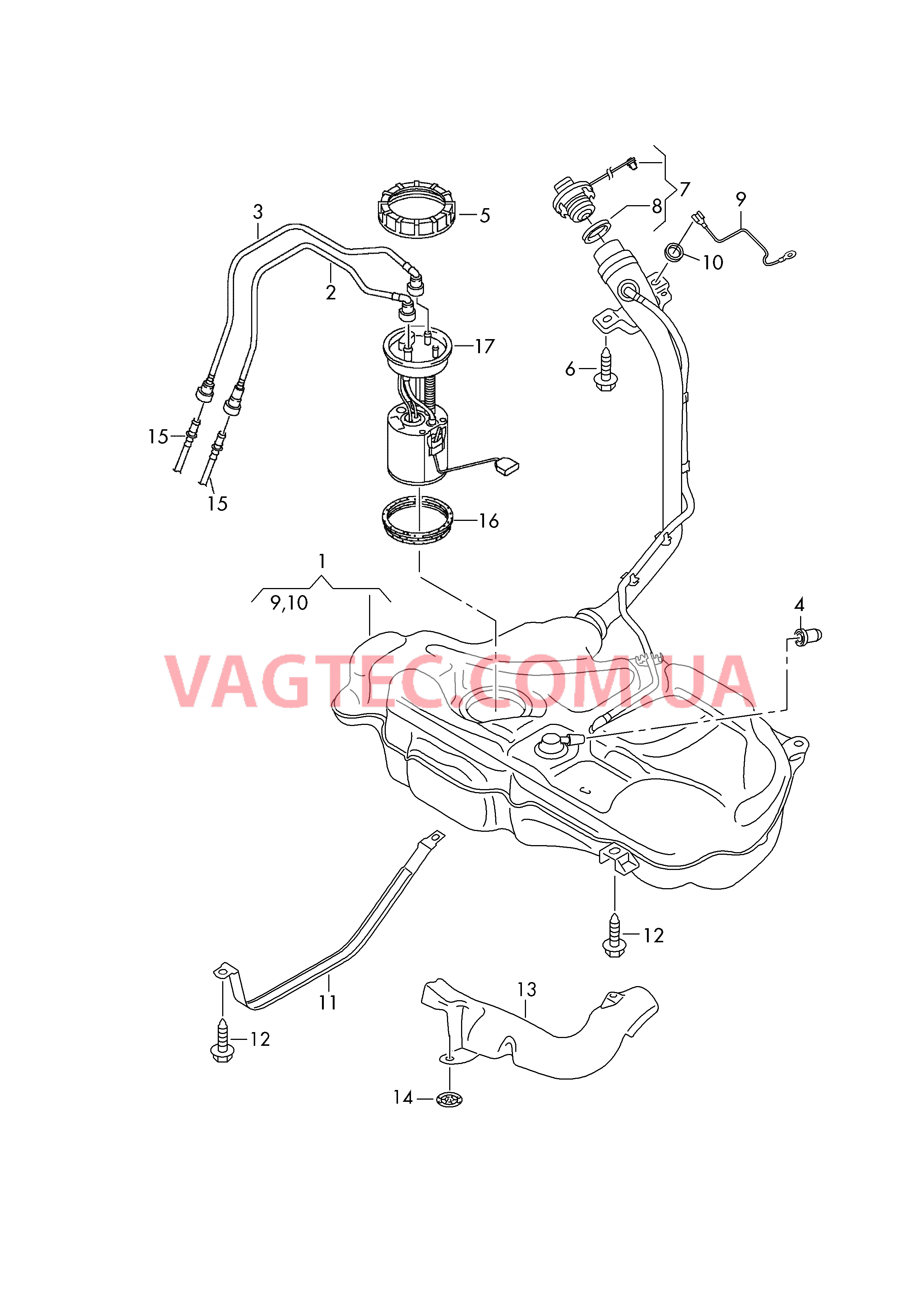 Топливный бак с навесными деталями  для VOLKSWAGEN AME 2017