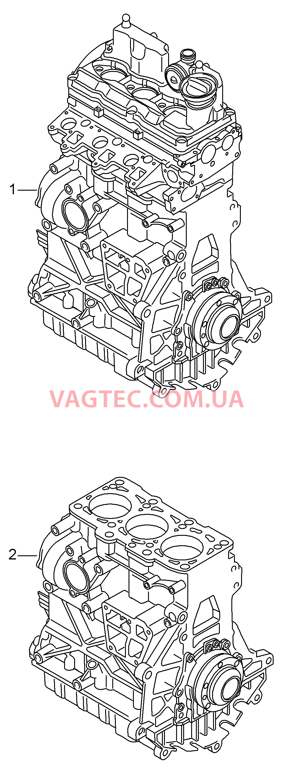 Двигатель с ГБЦ  для VOLKSWAGEN Polo 2016-2