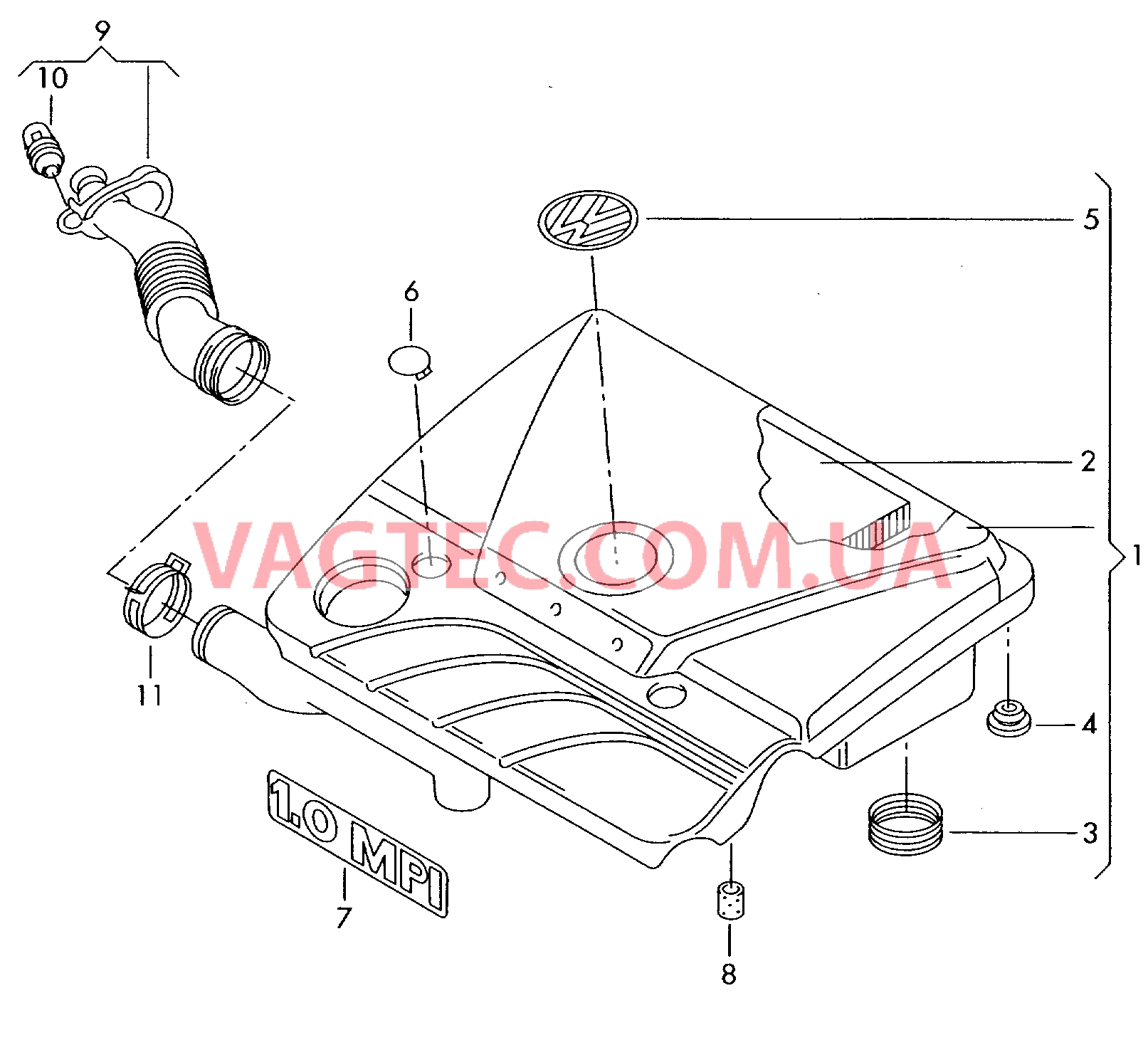 Возд. фильтр с сопутств. деталями  для VOLKSWAGEN Polo 2002