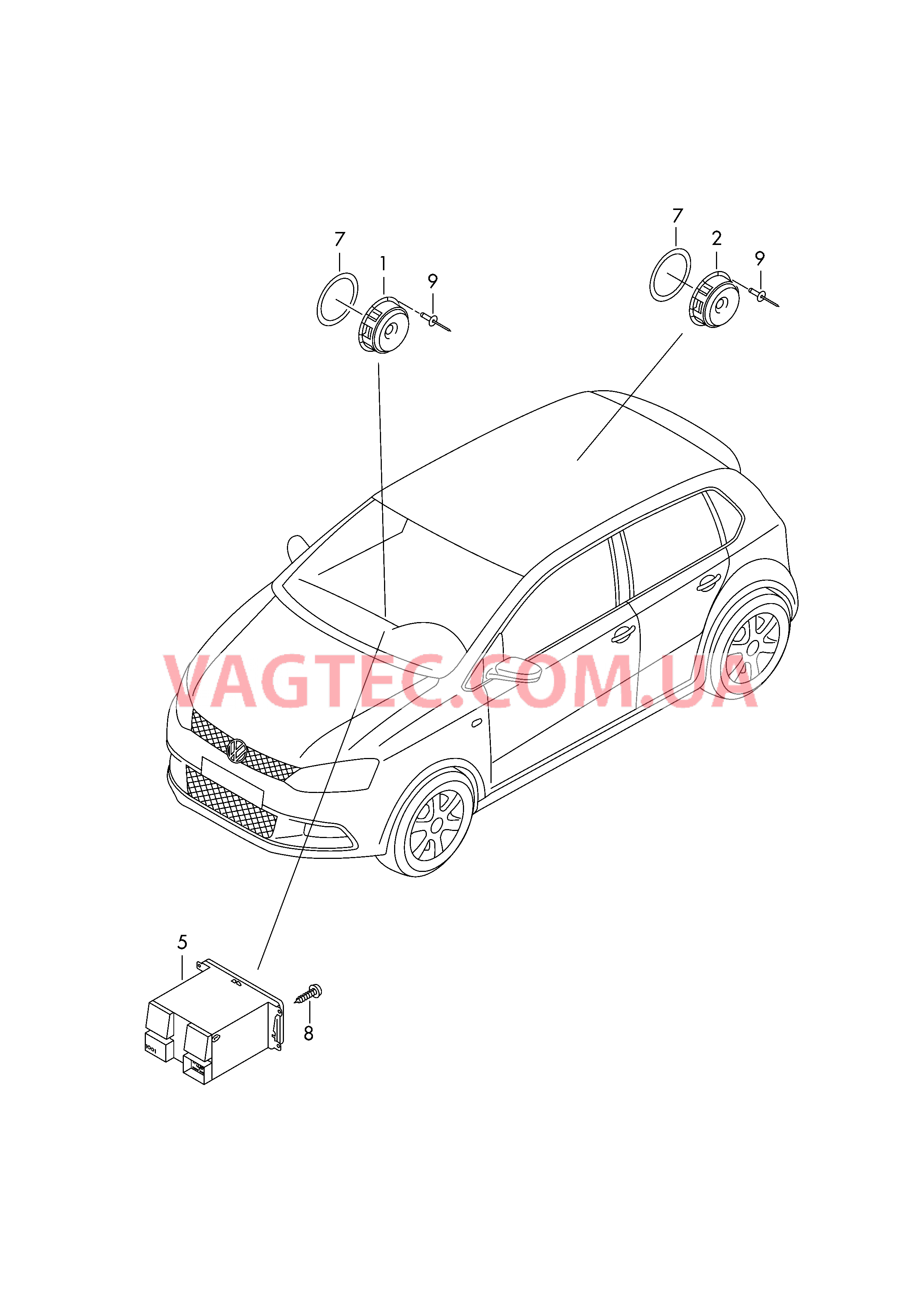 Электрические детали акустической системы  для VOLKSWAGEN Polo 2017-2