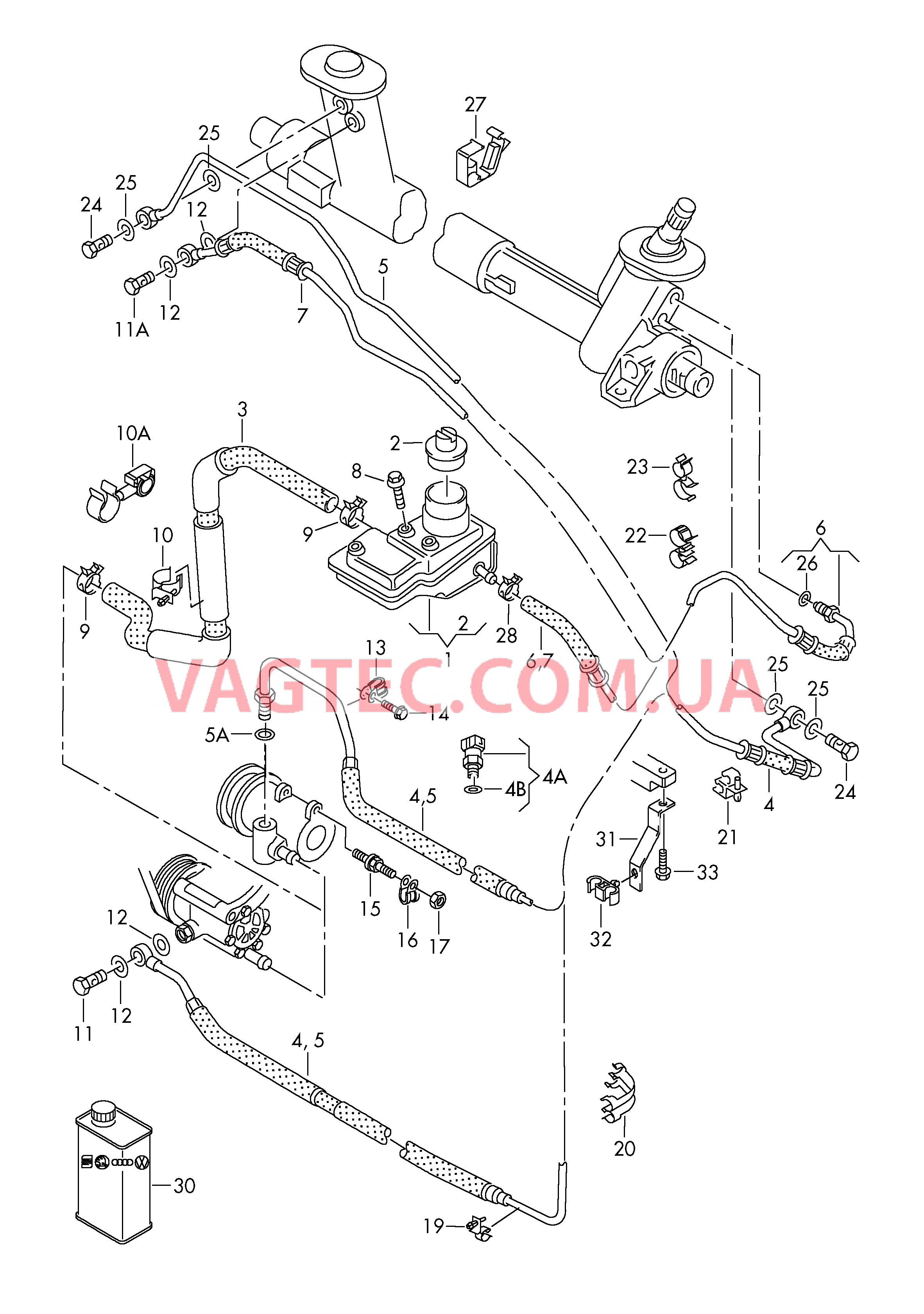 Масляный бачок с соединительными деталями, шлангами  для ГУРа  для VOLKSWAGEN Polo 2000-1