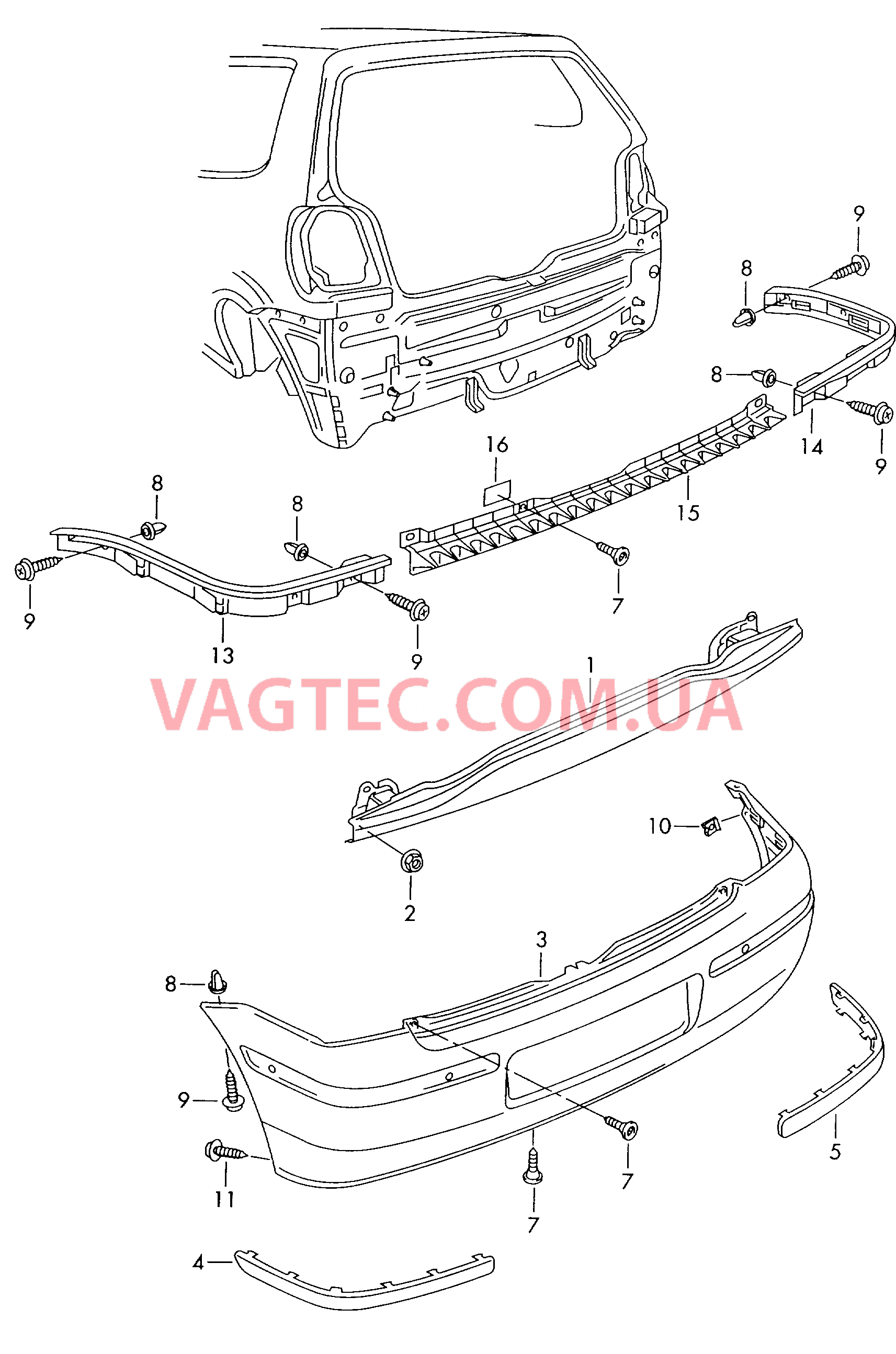 Бампер  для VOLKSWAGEN Polo 2000-1