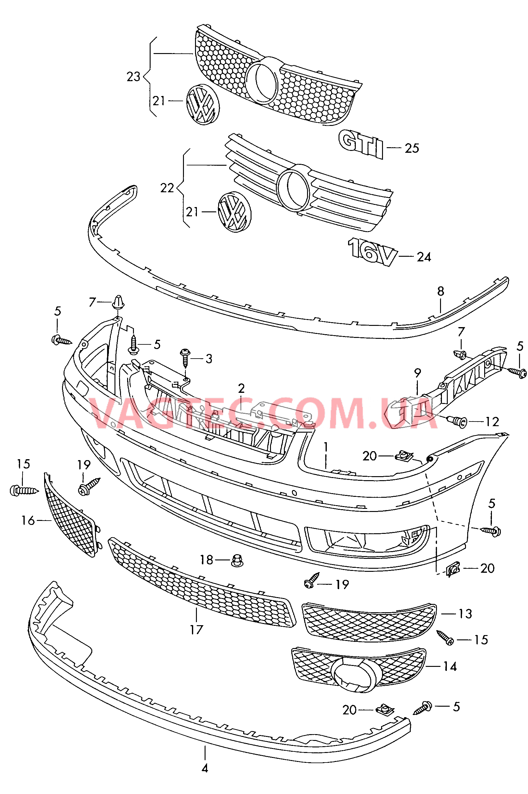 Бампер  для VOLKSWAGEN Polo 2000-1