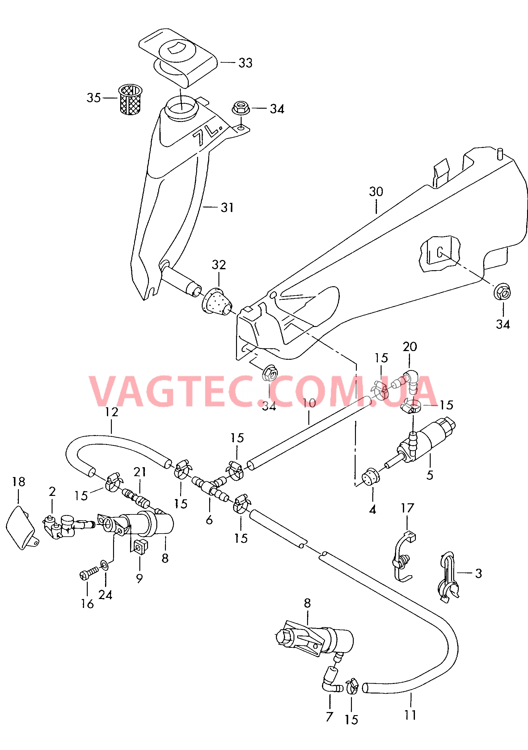 Омыватель фар  для VOLKSWAGEN Polo 2001