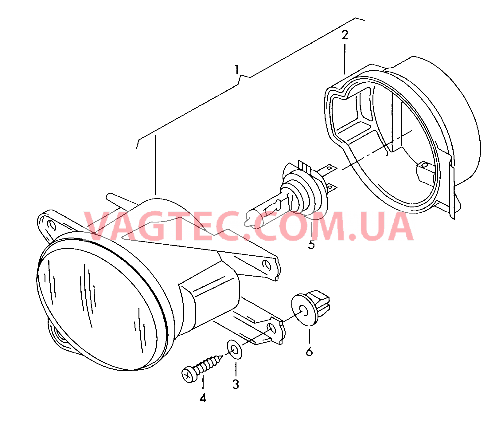 Галоген. противотуманная фара  для VOLKSWAGEN Polo 2001