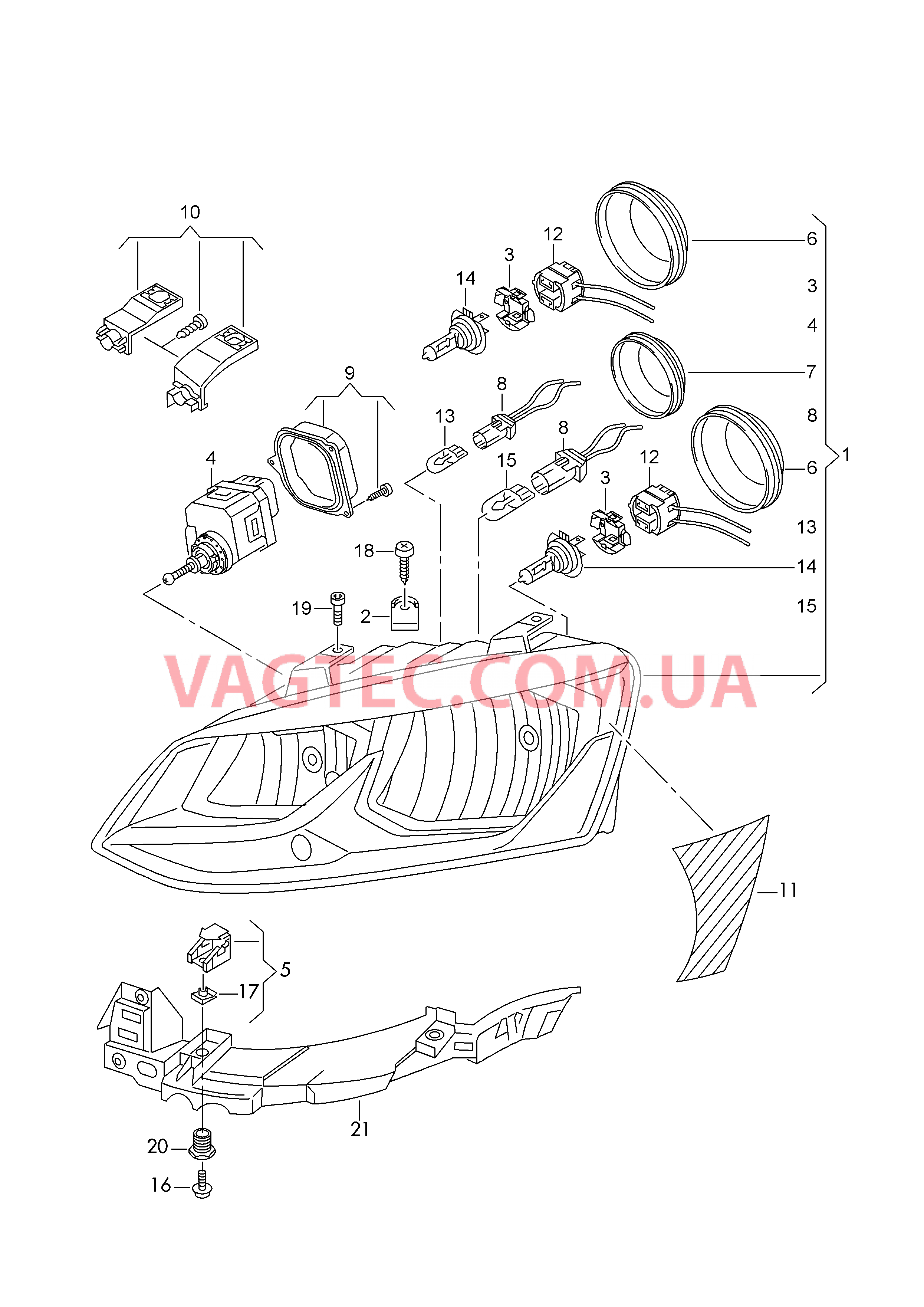 Двойная галогенная фара  для VOLKSWAGEN Polo 2017-1