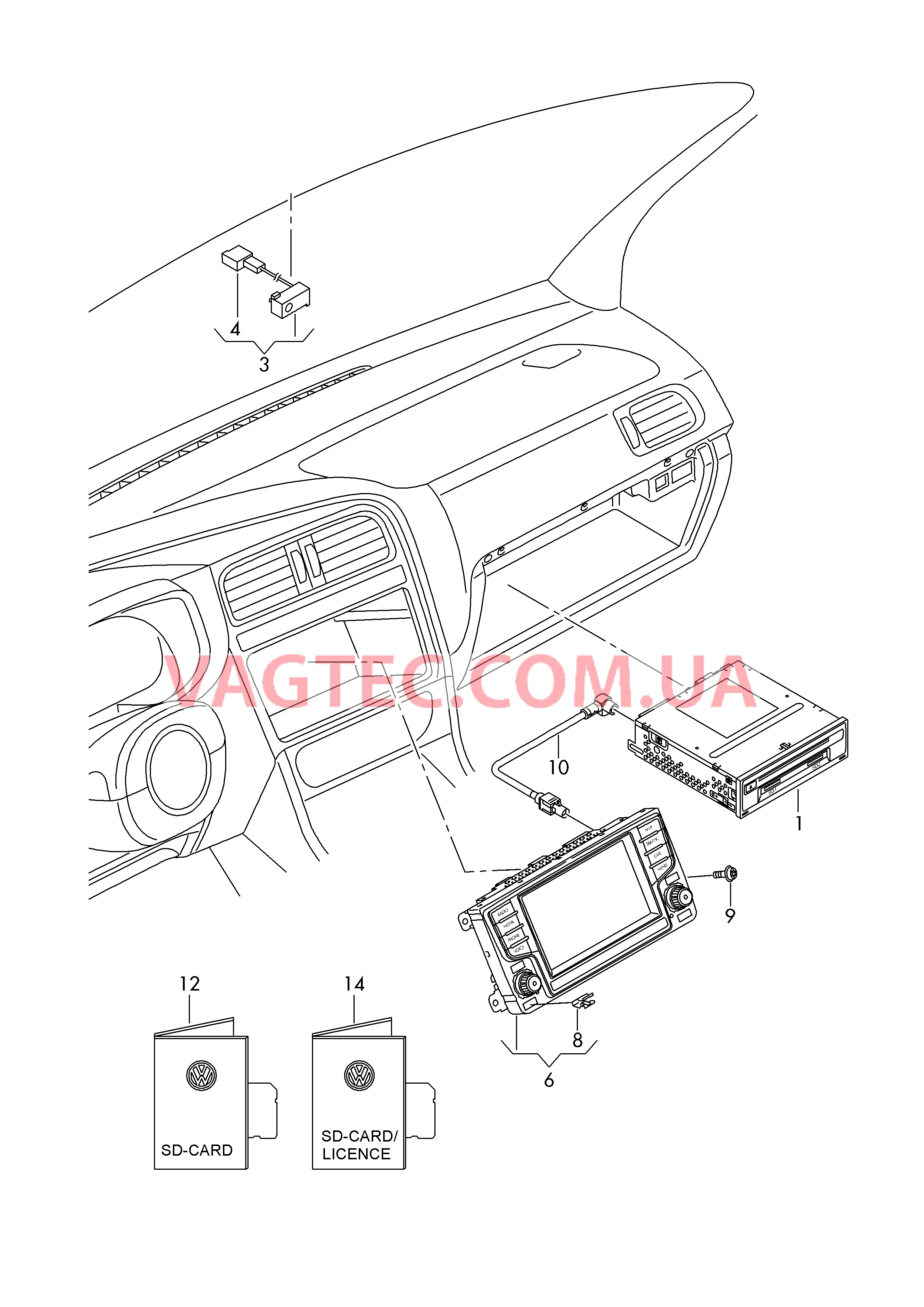 Блок управления информационной системы  Панель управления и индикации D - 18.07.2016>> для VOLKSWAGEN Polo 2017-1